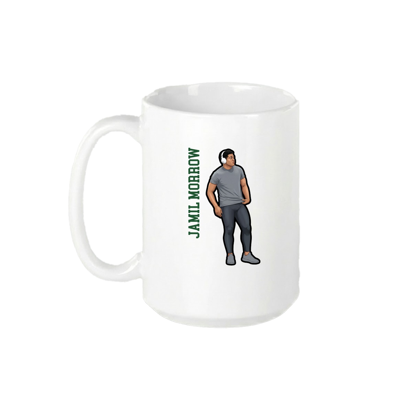 15oz Coffee Mug — Name Vertical in White