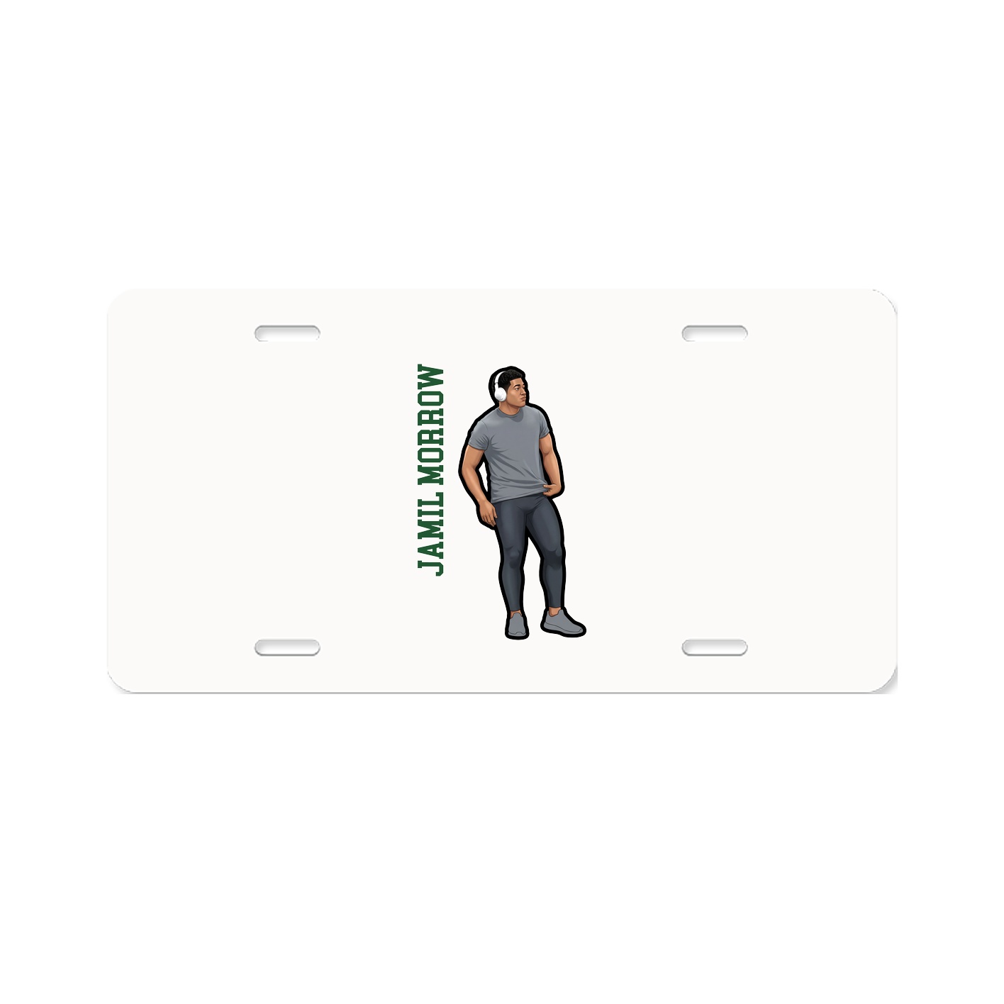 License Plate — Name Vertical in Classic