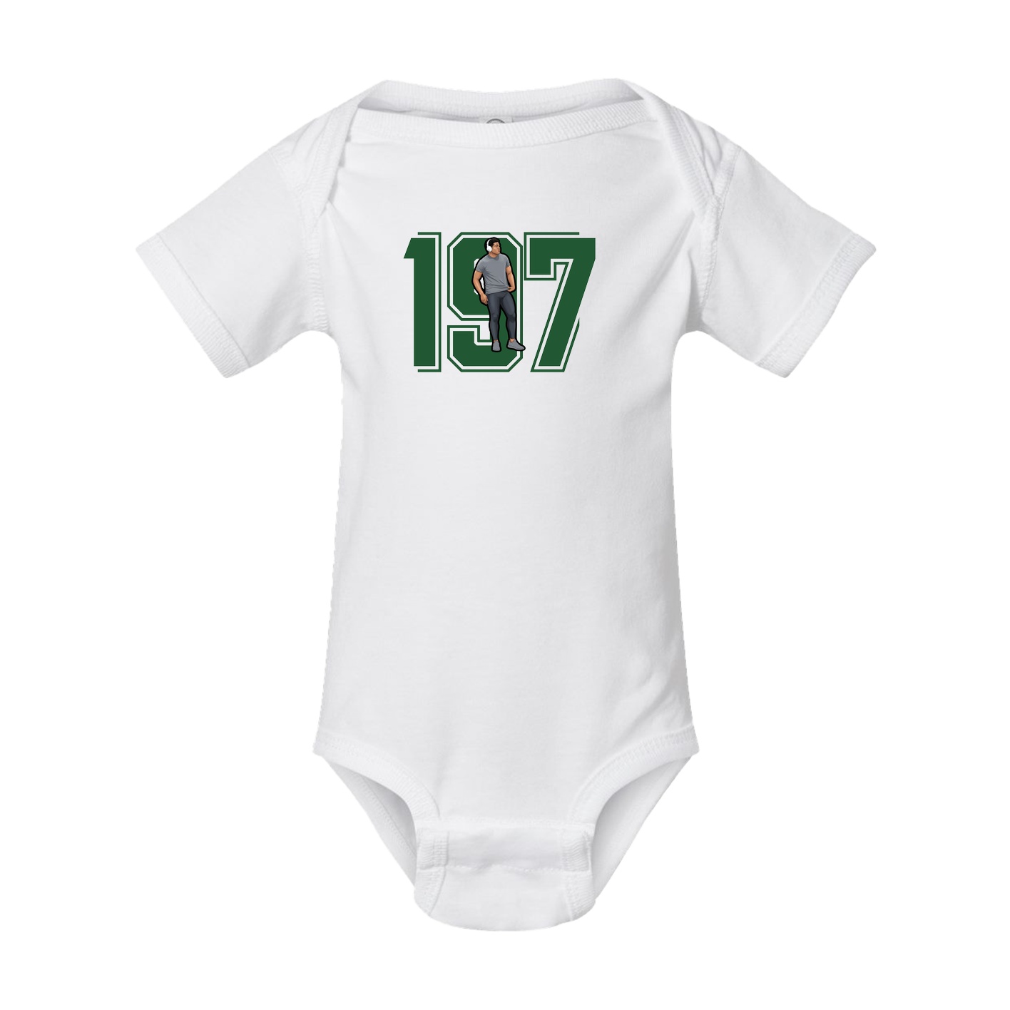 Baby Onesie — Number in White