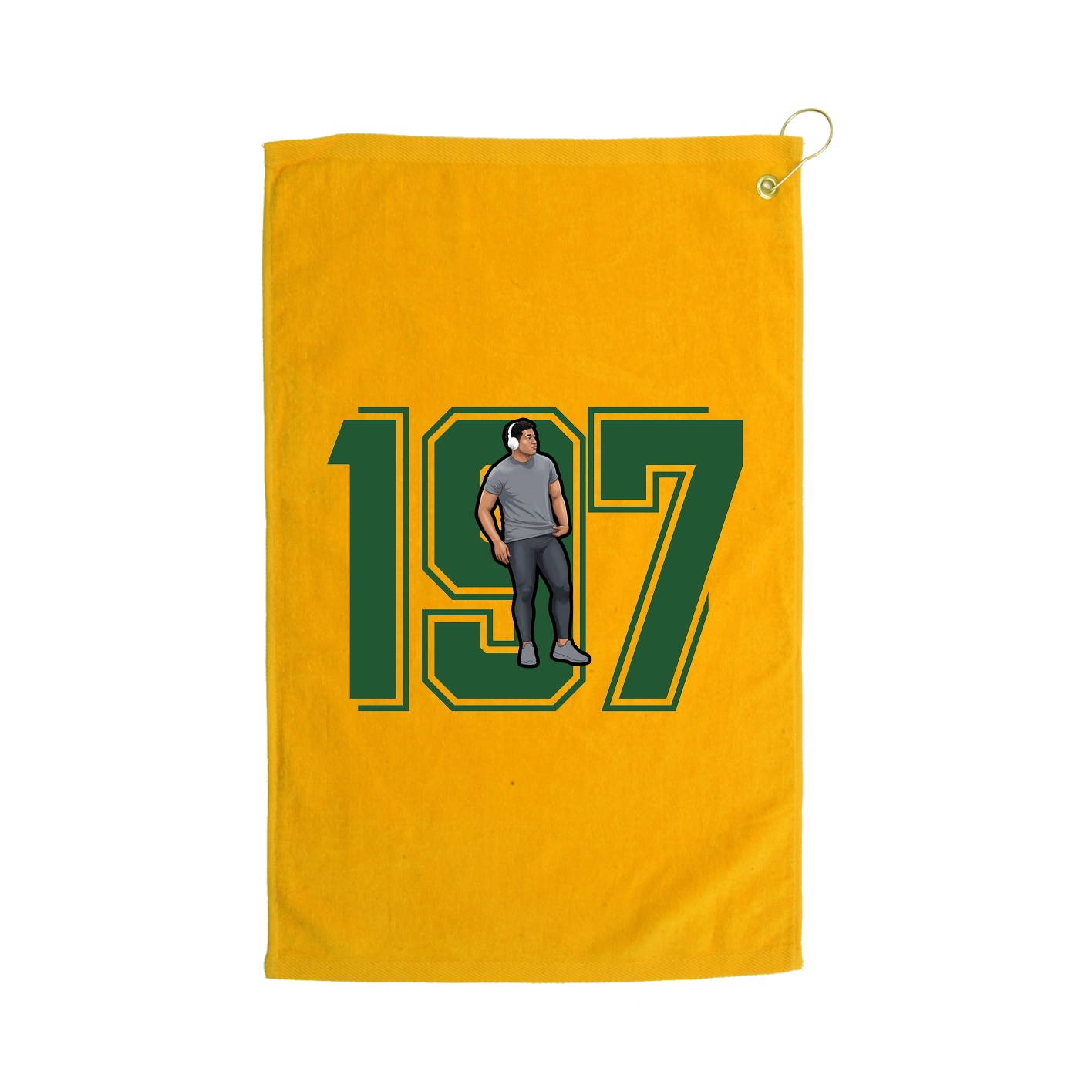 Golf Towel — Number in Gold
