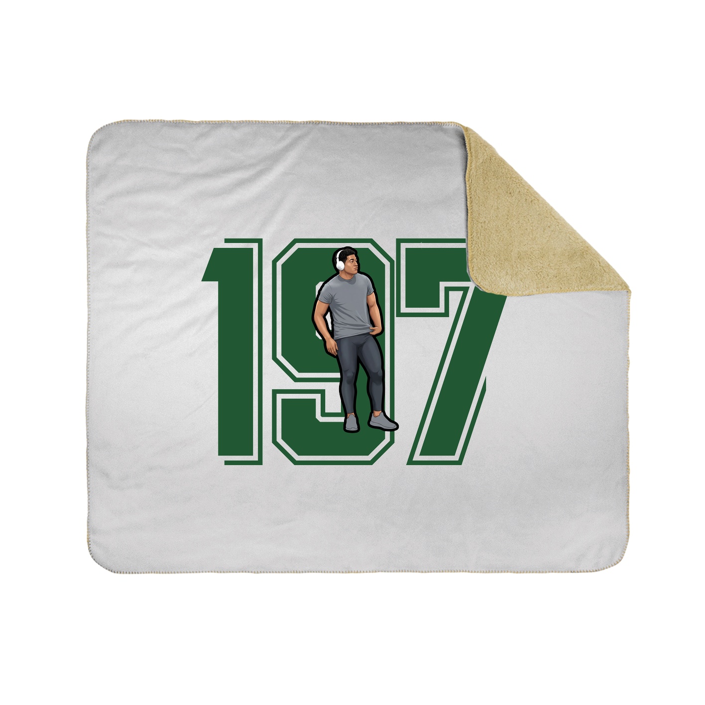 Throw Blanket — Number in White