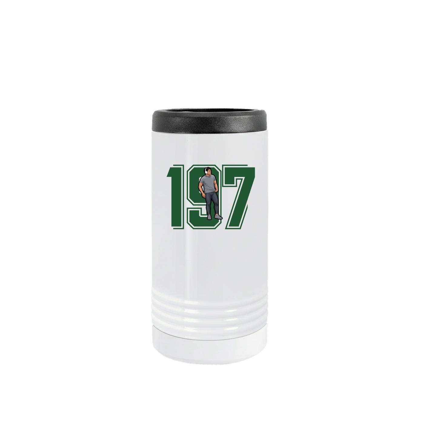 Slim Beverage Holder — Number in White