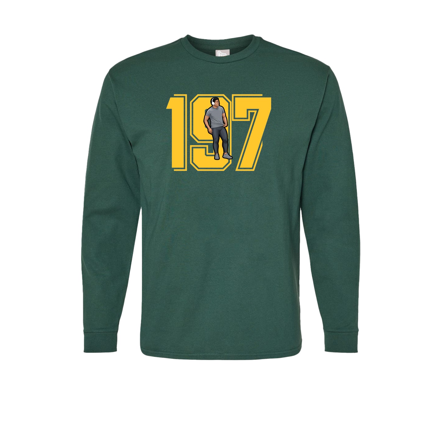 Long Sleeve Tee — Number in Green