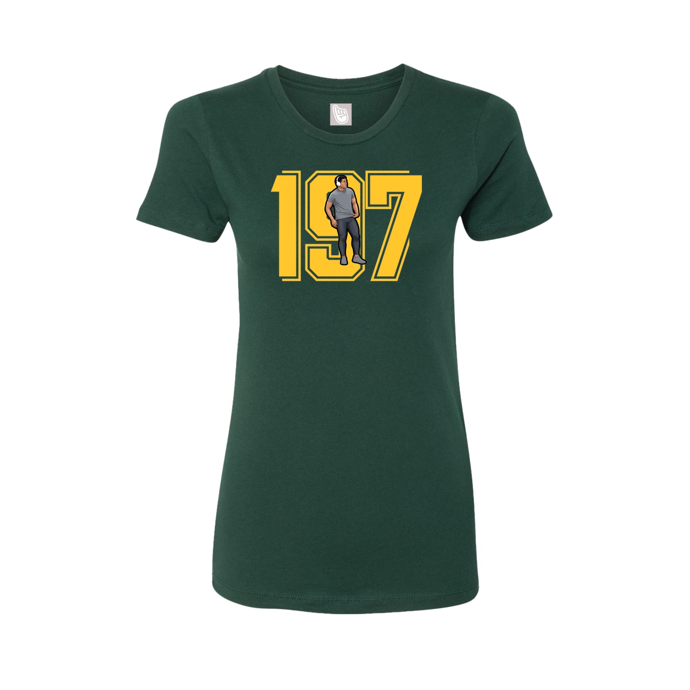Fitted Women's Tee — Number in Green