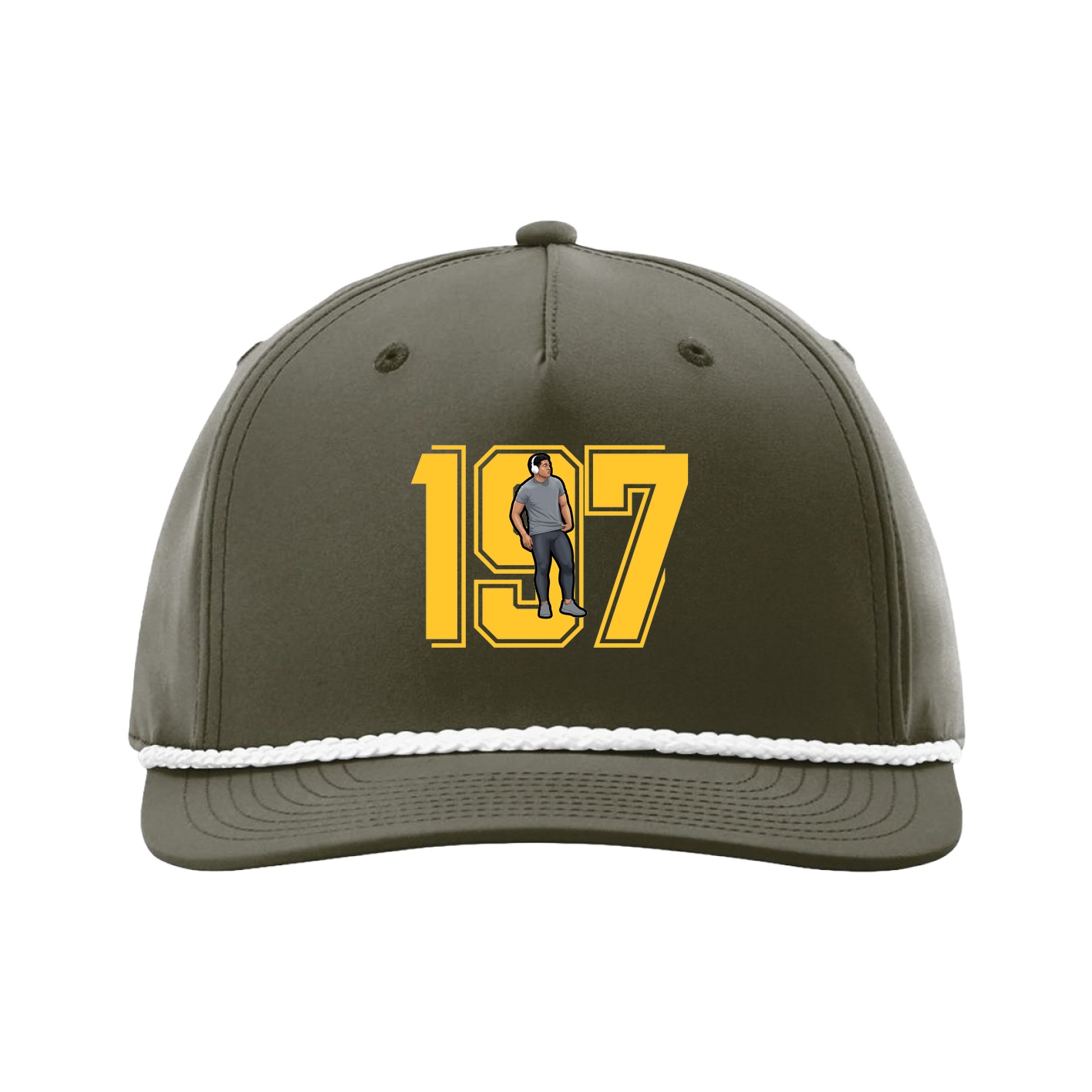 Five-Panel Classic Rope Cap — Number in Green