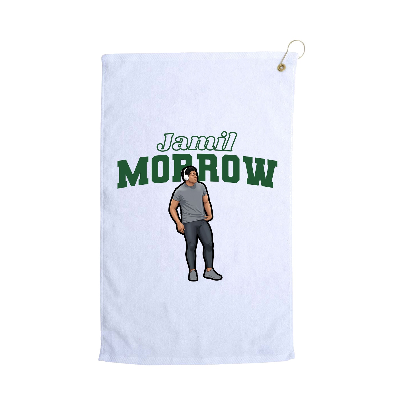 Golf Towel — Name Arch in White