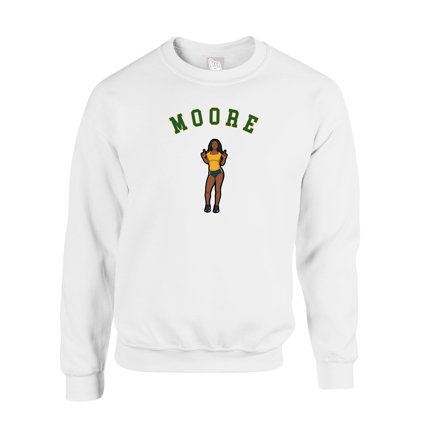 Fleece Crew — Shirsey Arch in White