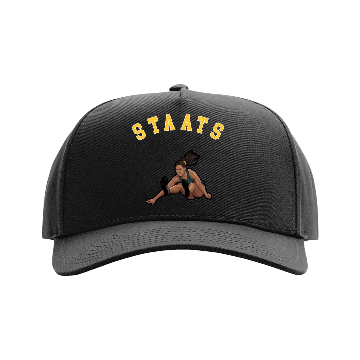 Full Fabric Five-Panel Champ Cap — Shirsey Arch in Black
