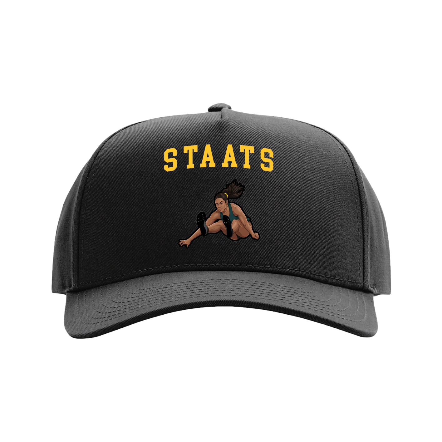 Full Fabric Five-Panel Champ Cap — Shirsey in Black