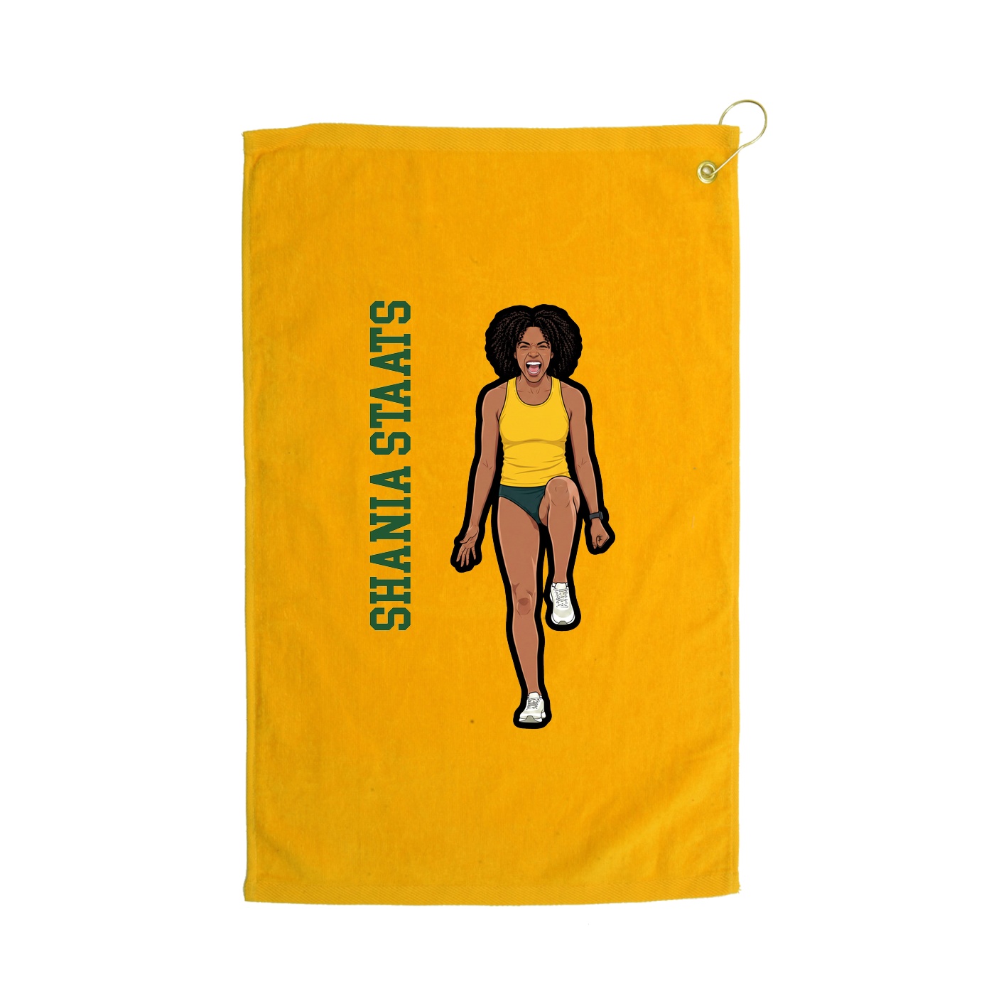 Golf Towel — Name Vertical in Gold