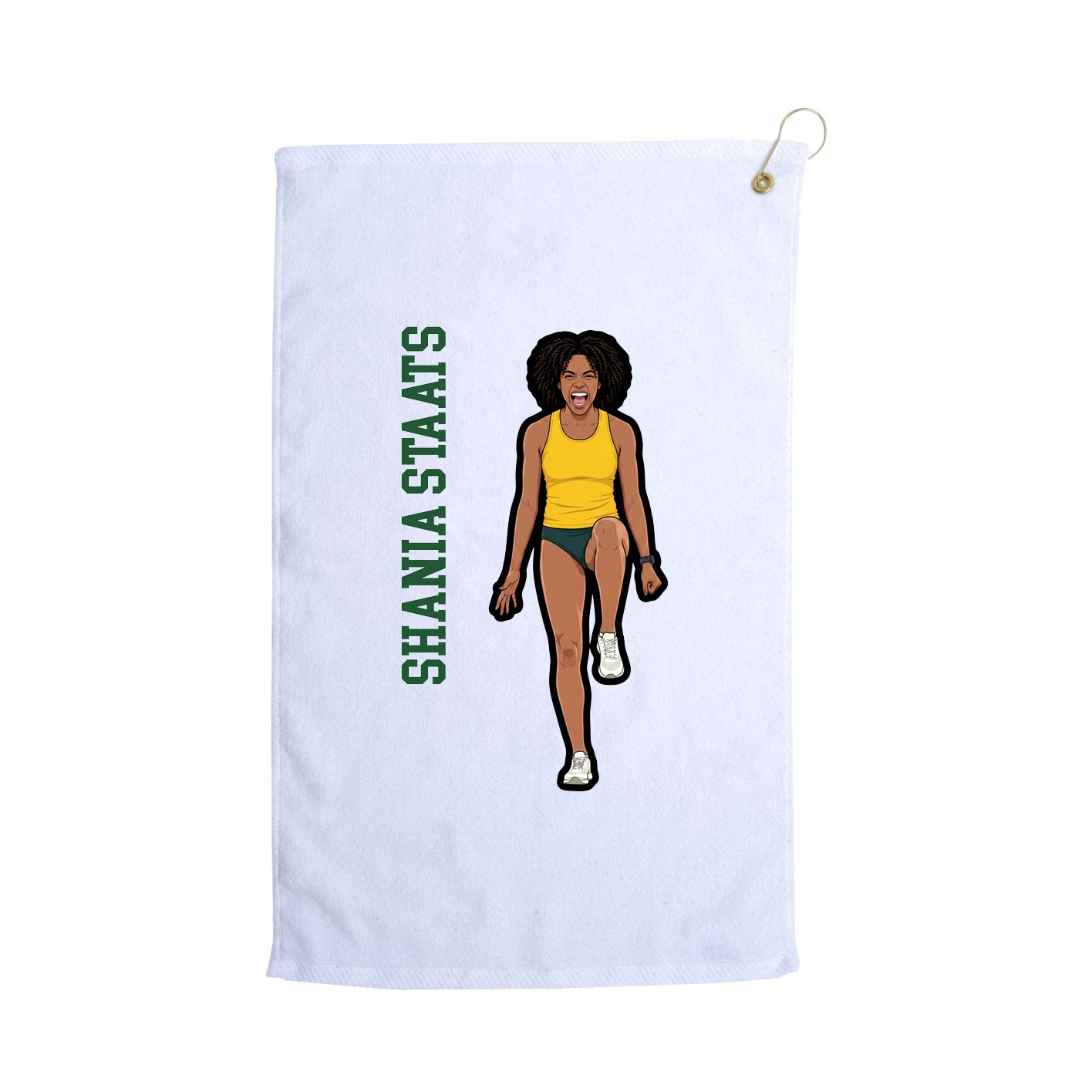 Golf Towel — Name Vertical in White
