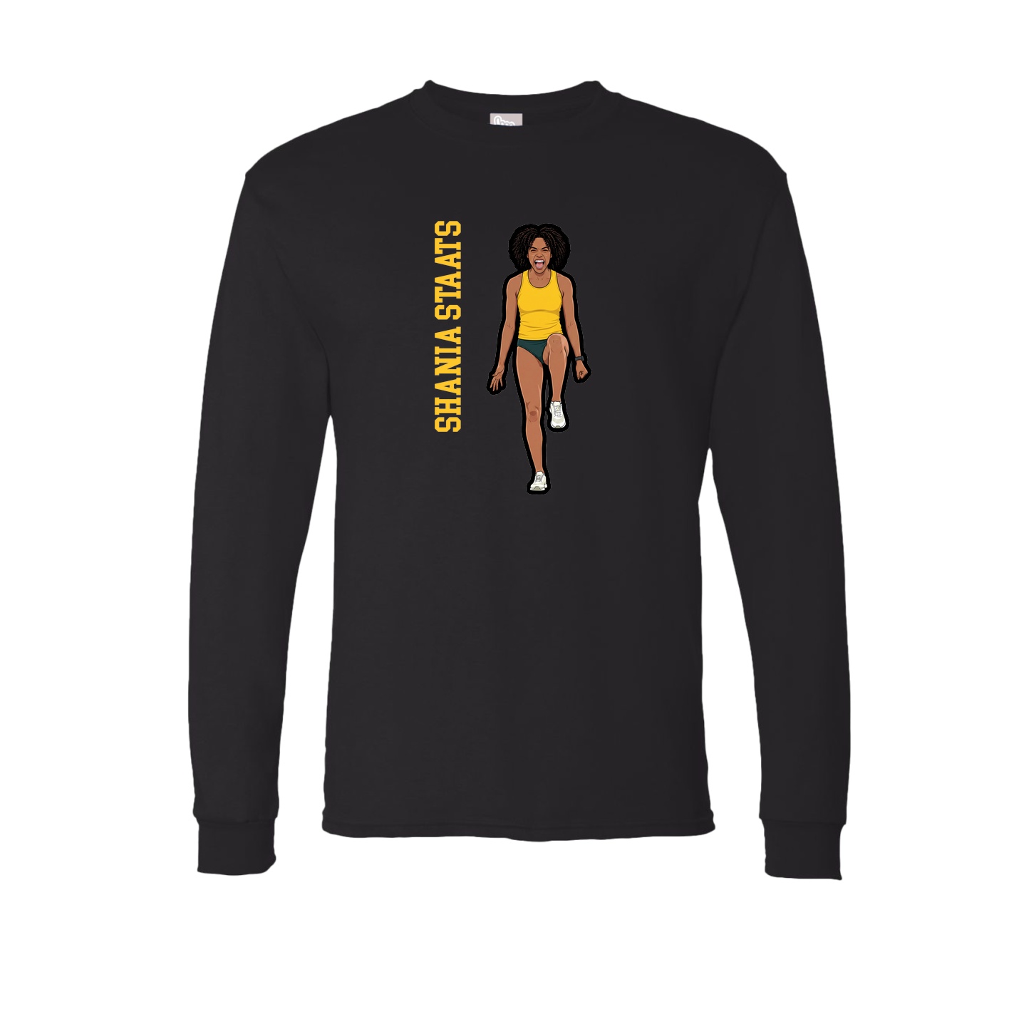 Long Sleeve Tee — Name Vertical in Black