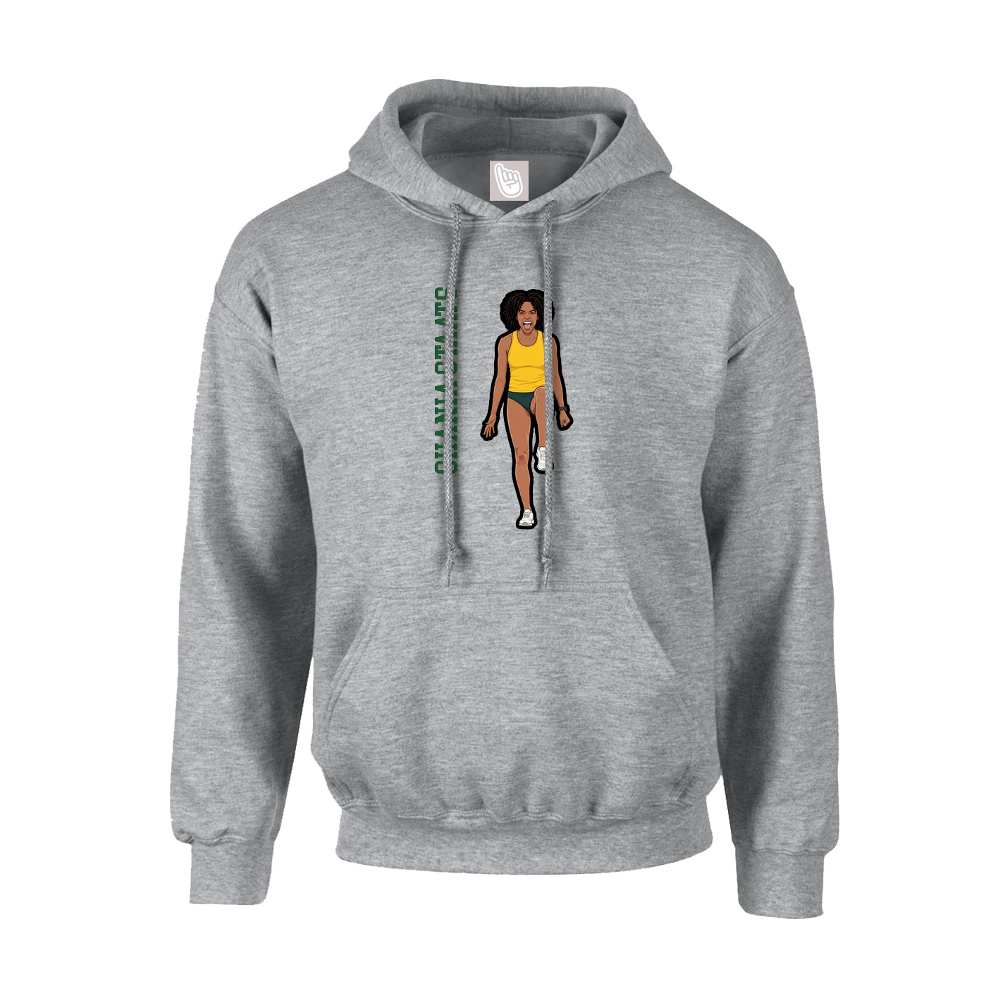 Youth Hoodie — Name Vertical in Grey