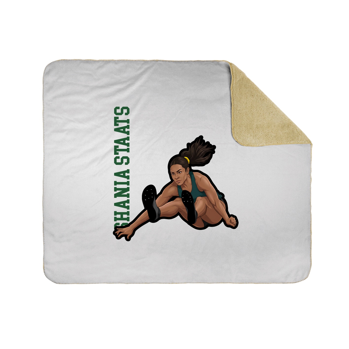 Throw Blanket — Name Vertical in White