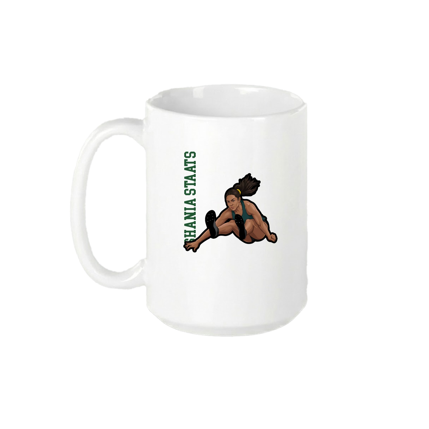 15oz Coffee Mug — Name Vertical in White