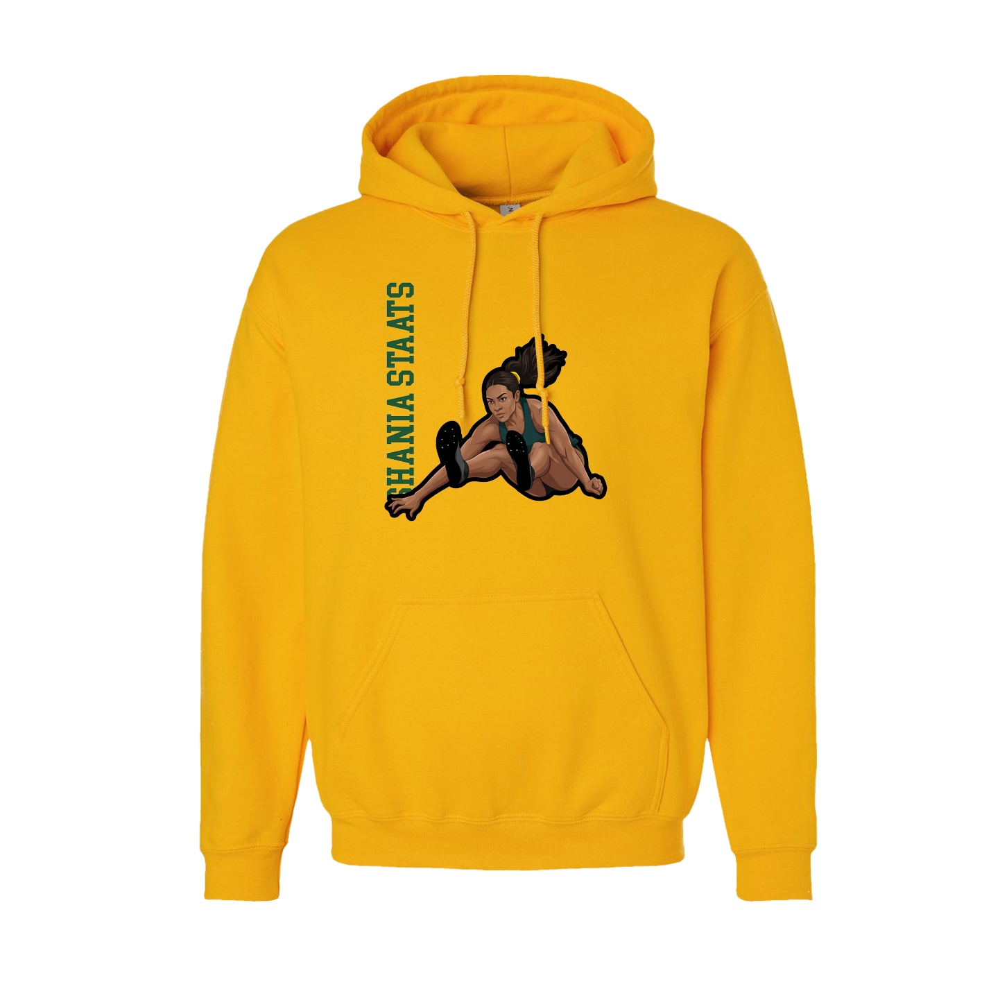 Hoodie — Name Vertical in Gold