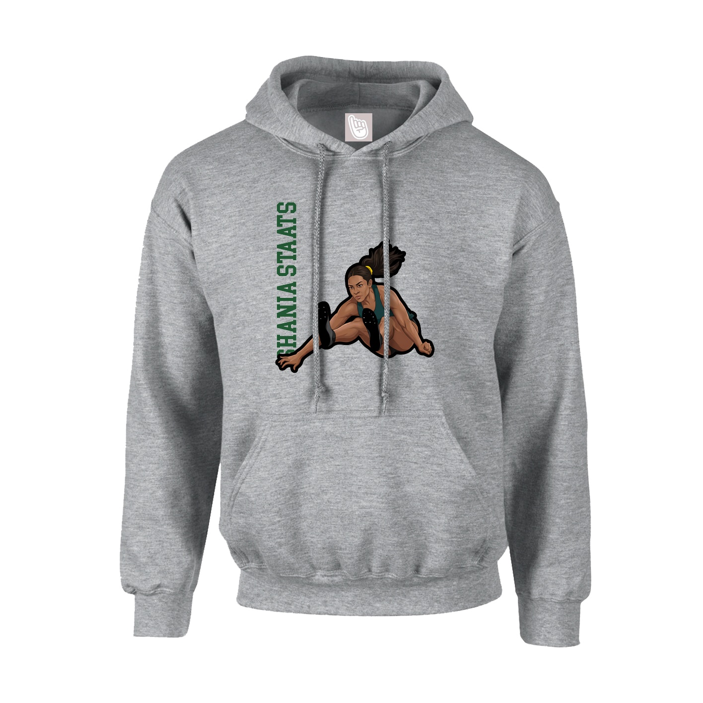 Youth Hoodie — Name Vertical in Grey
