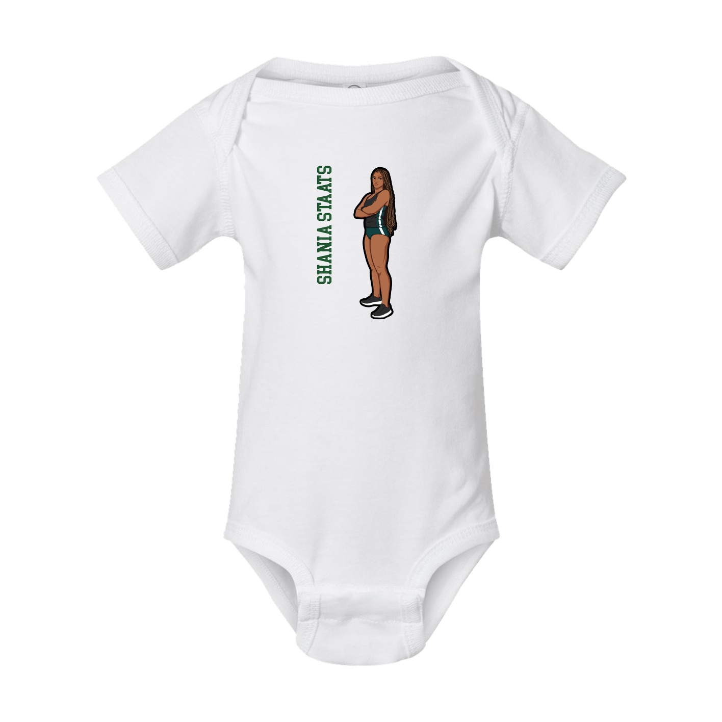 Baby Onesie — Name Vertical in White