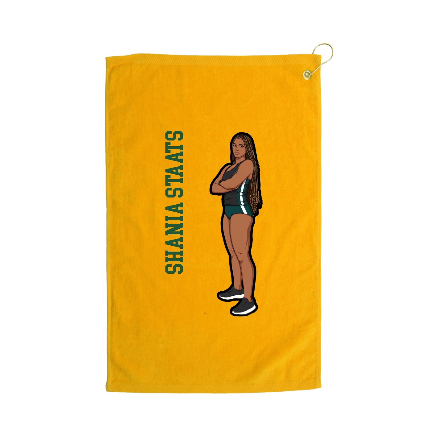 Golf Towel — Name Vertical in Gold