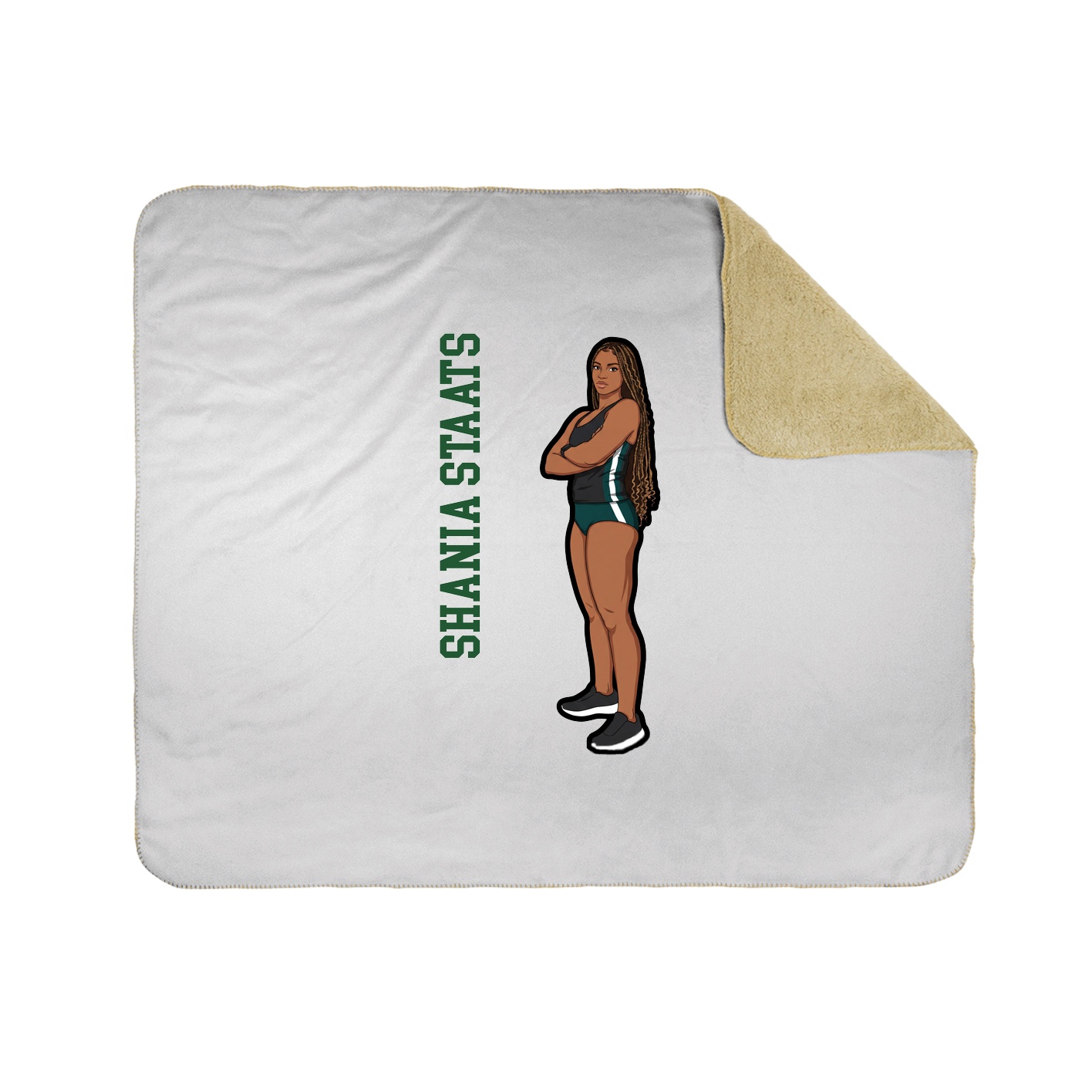 Throw Blanket — Name Vertical in White