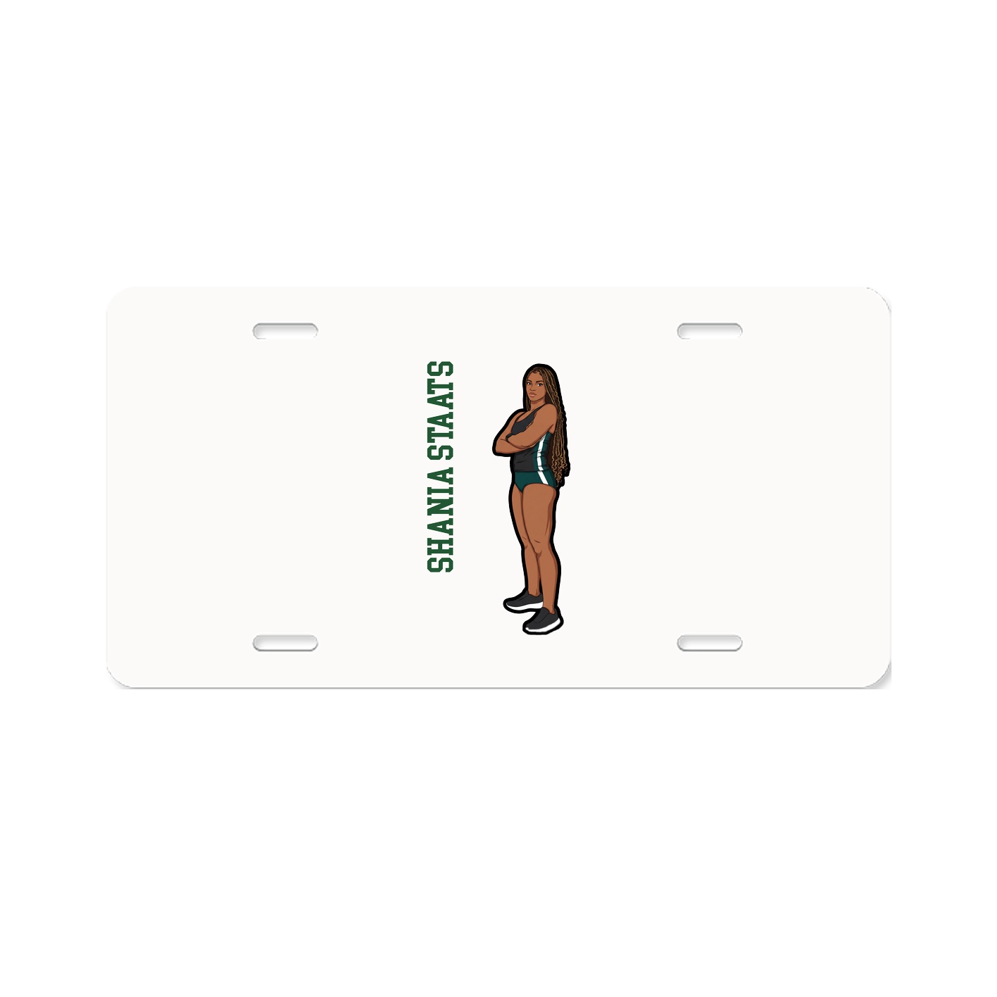 License Plate — Name Vertical in Classic