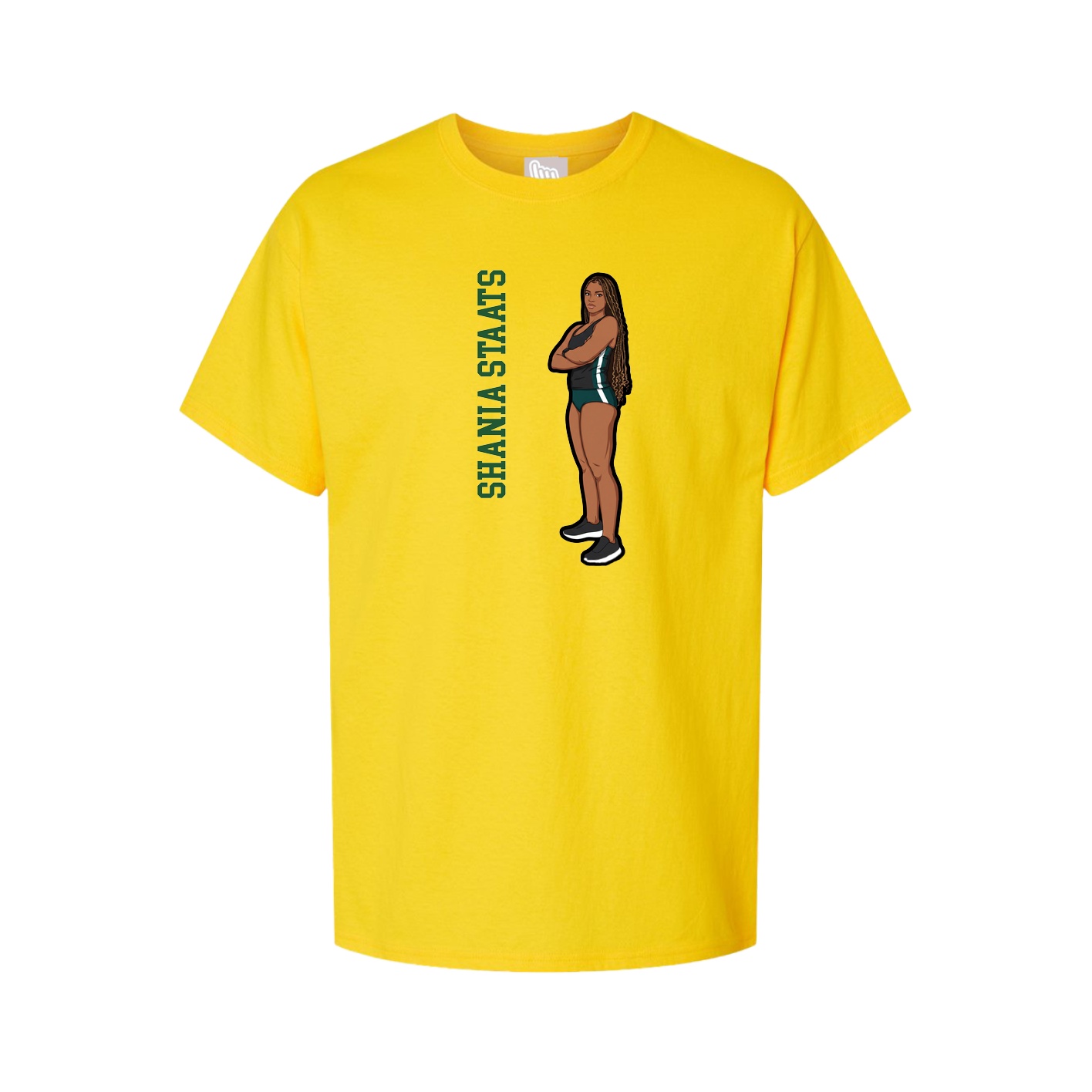 Youth Tee — Name Vertical in Gold
