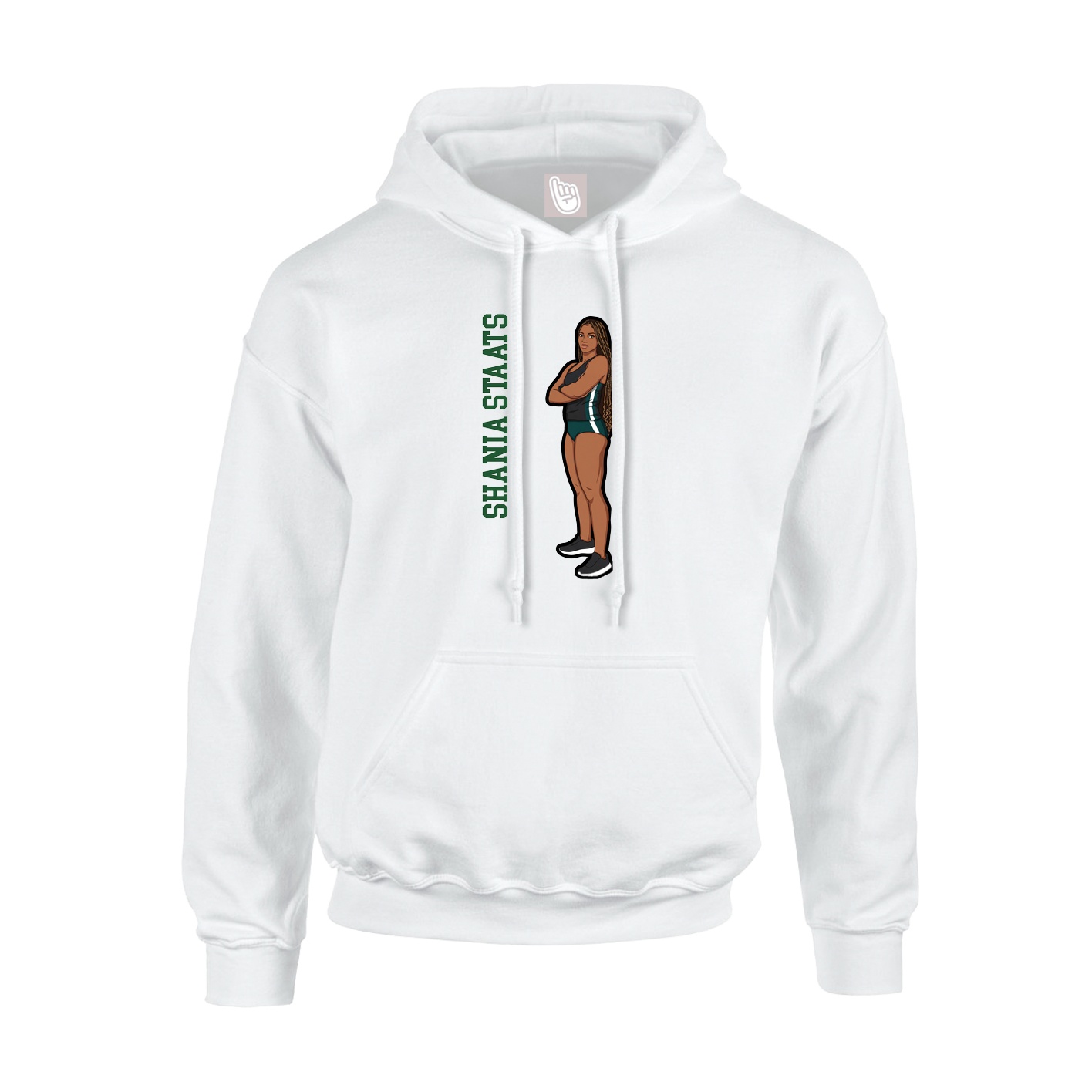 Hoodie — Name Vertical in White