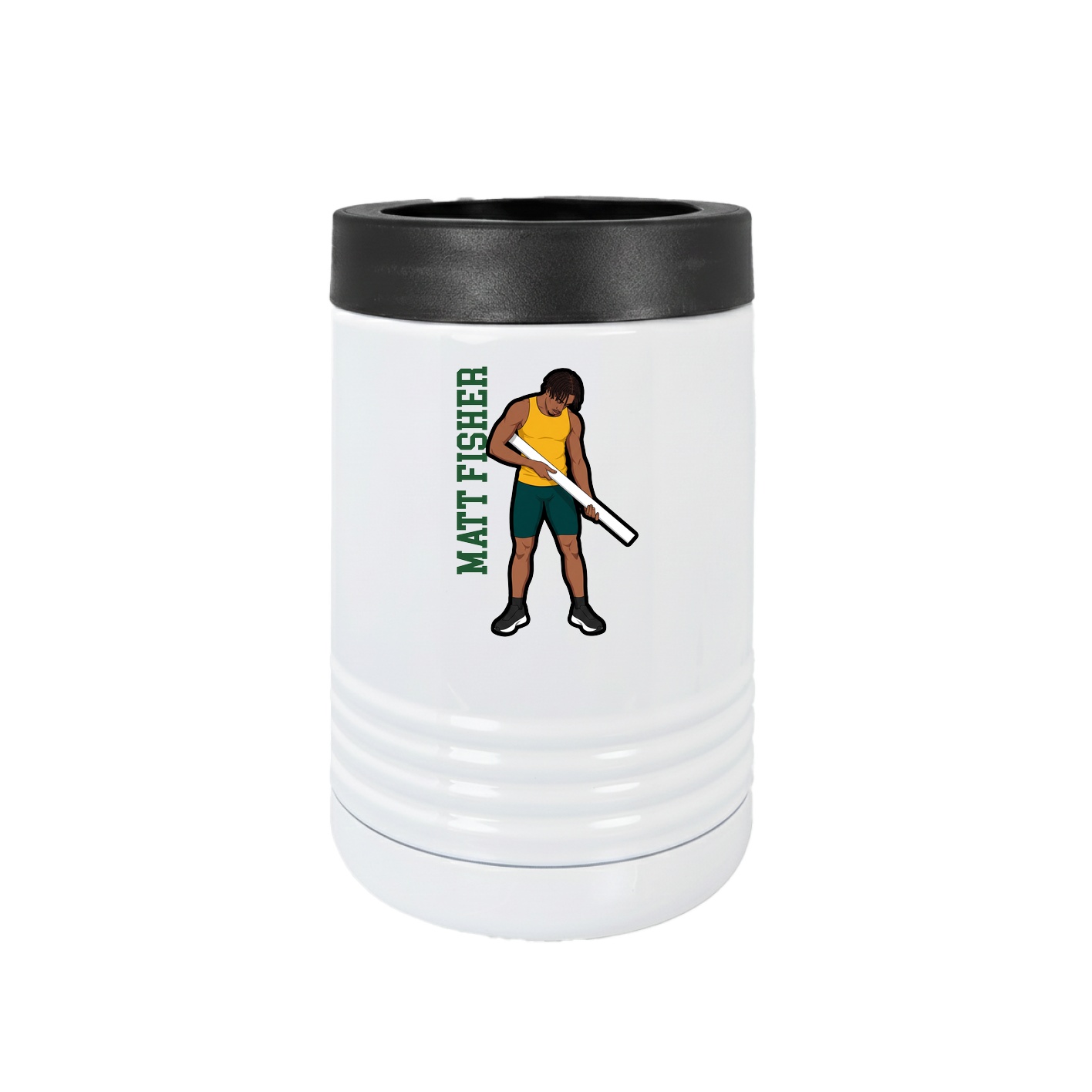 Beverage Holder — Name Vertical in White