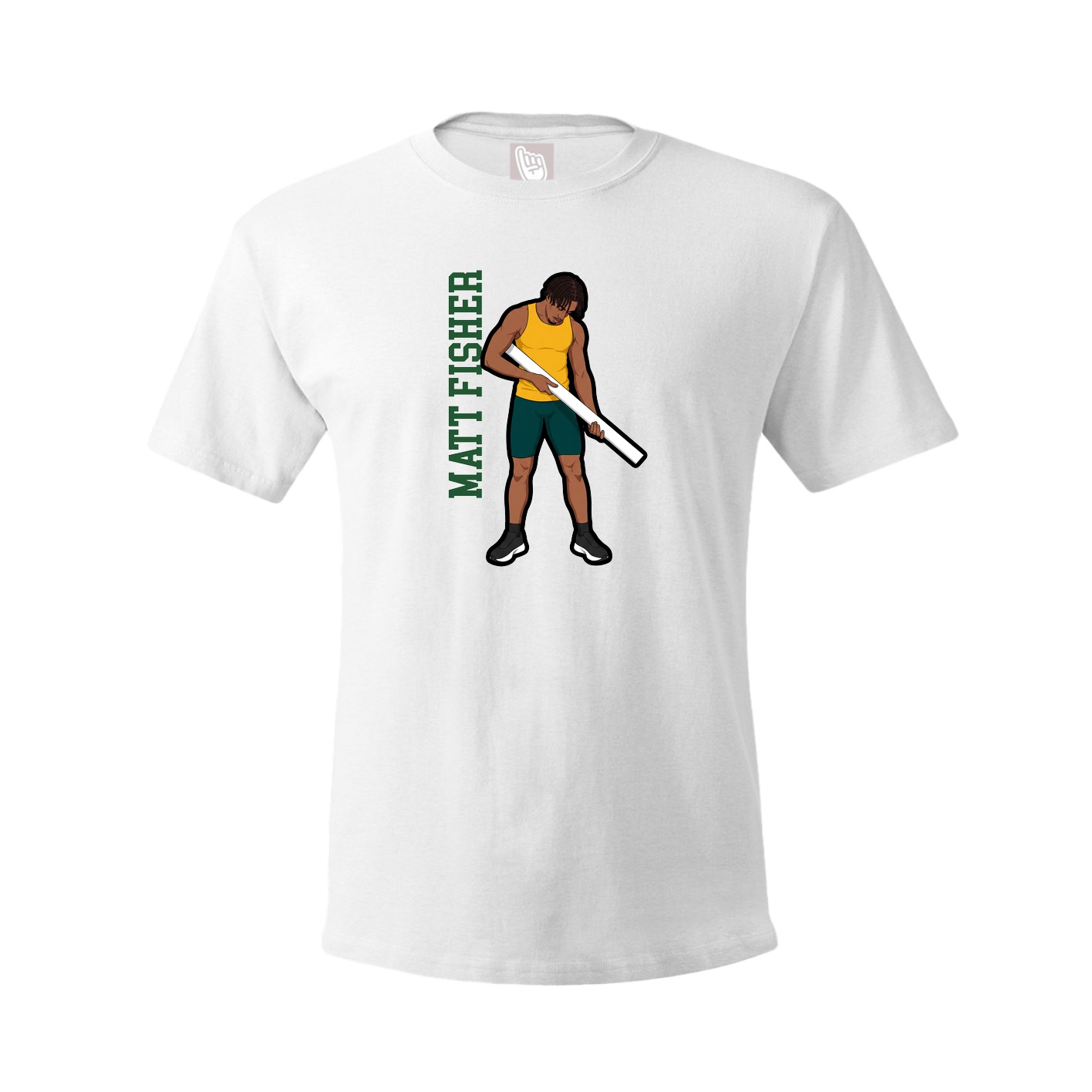 Tee — Name Vertical in White