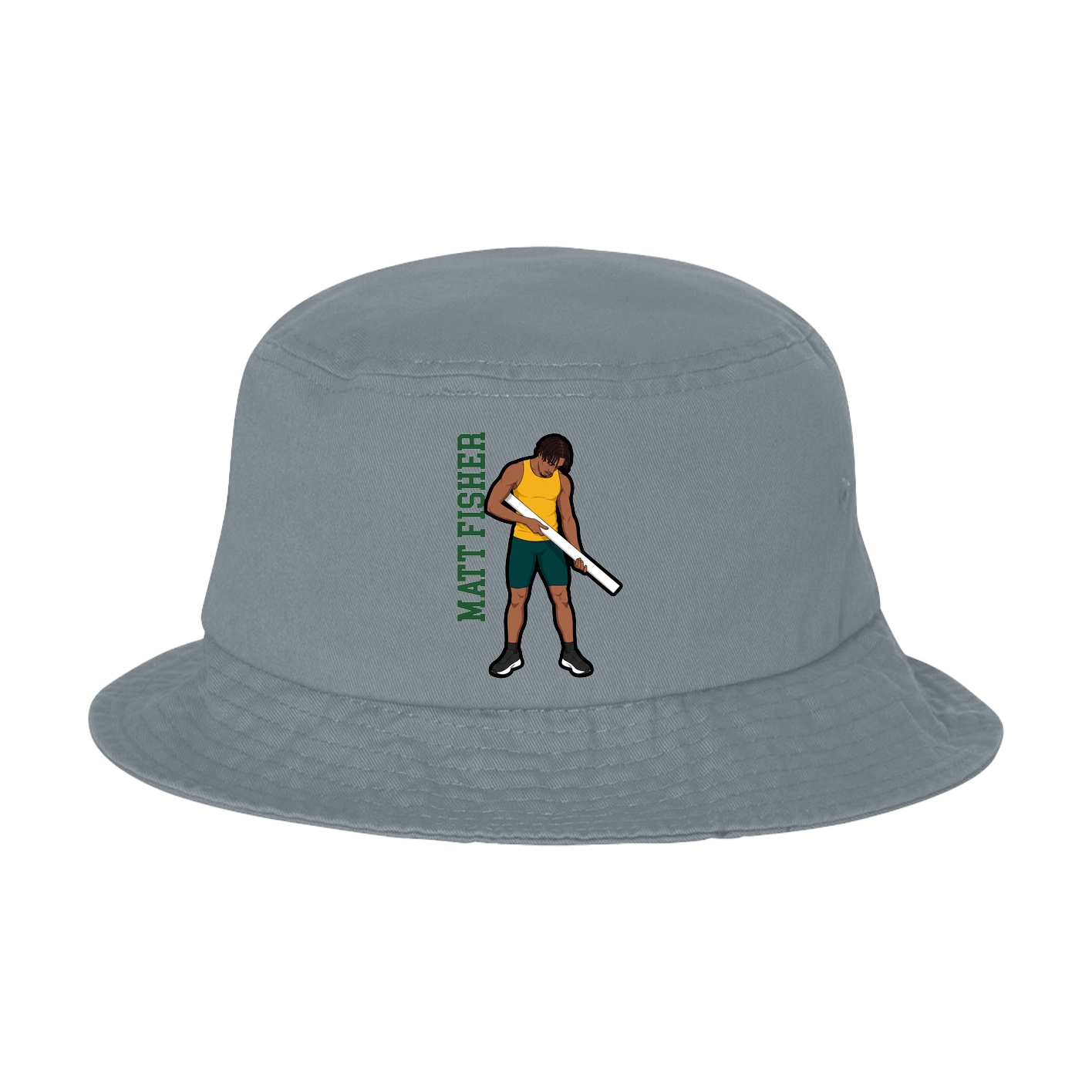 Bucket Cap — Name Vertical in Grey