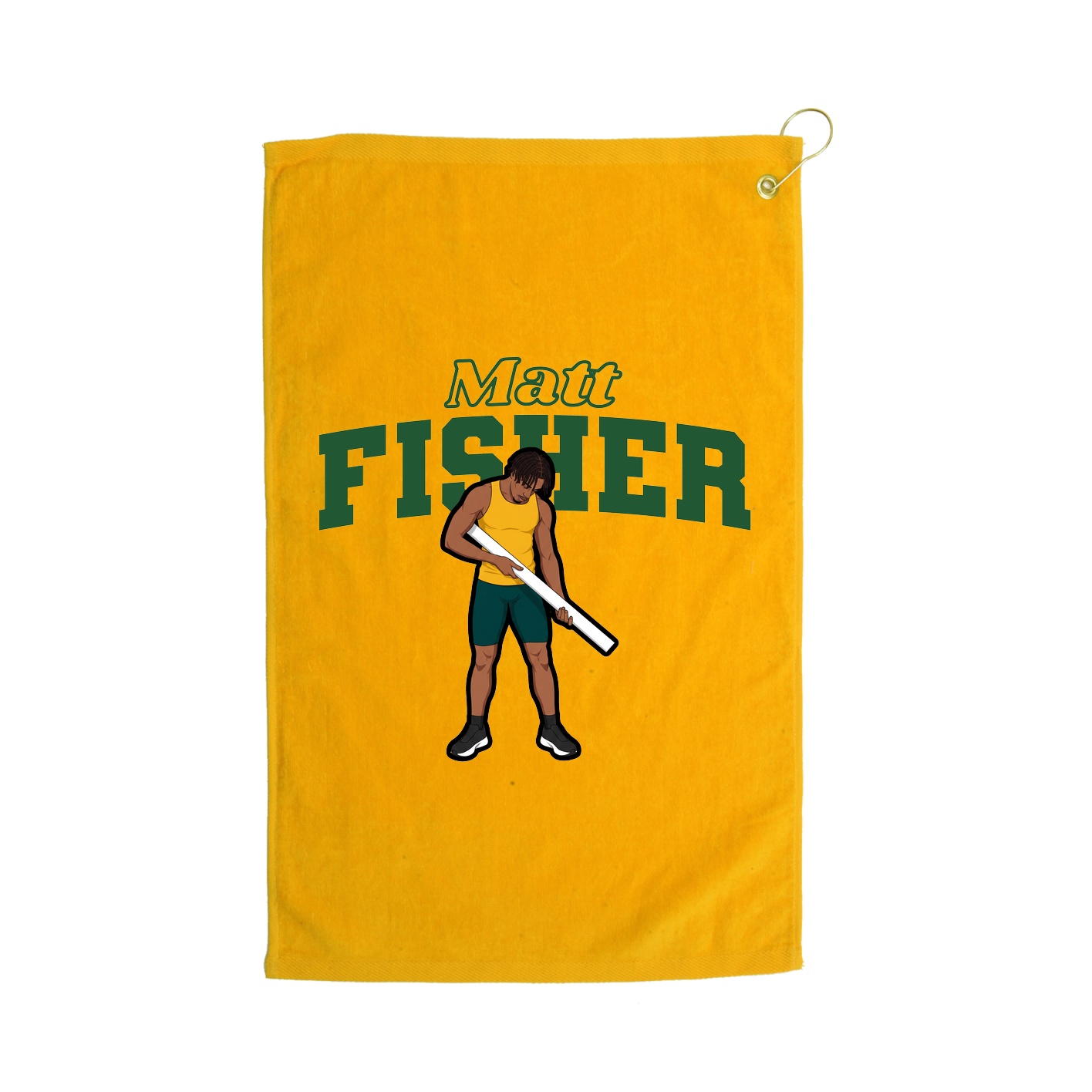 Golf Towel — Name Arch in Gold