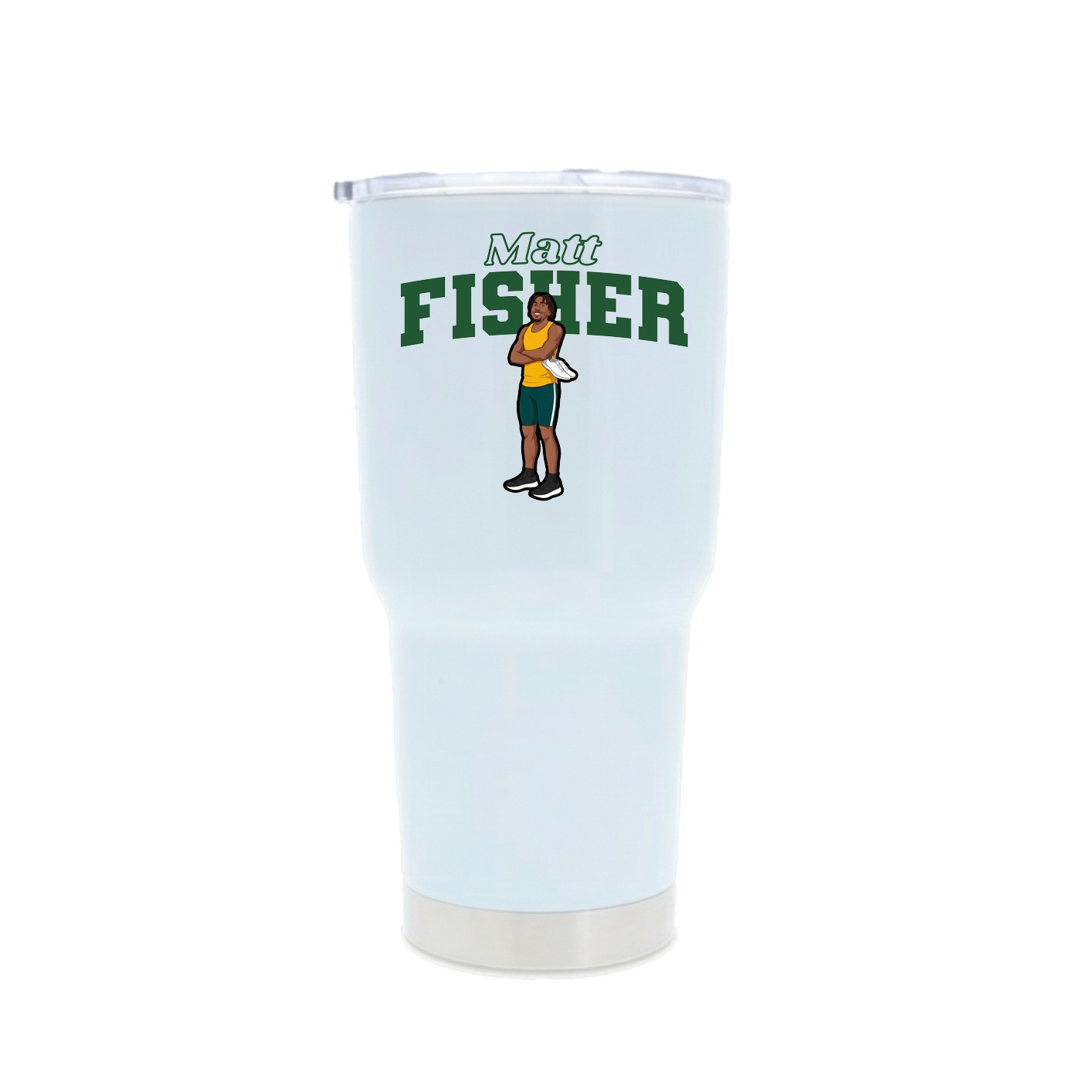 30oz Stainless Steel Tumbler — Name Arch in White