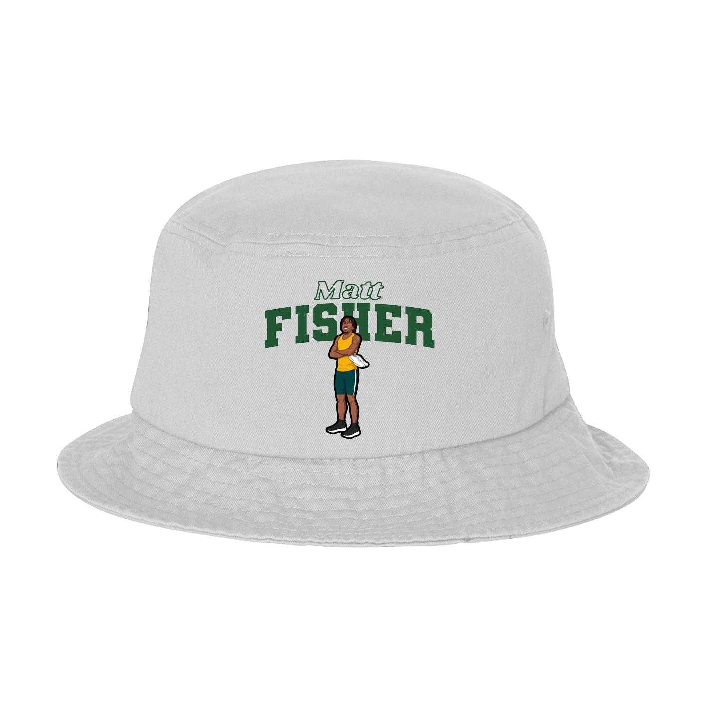 Bucket Cap — Name Arch in White