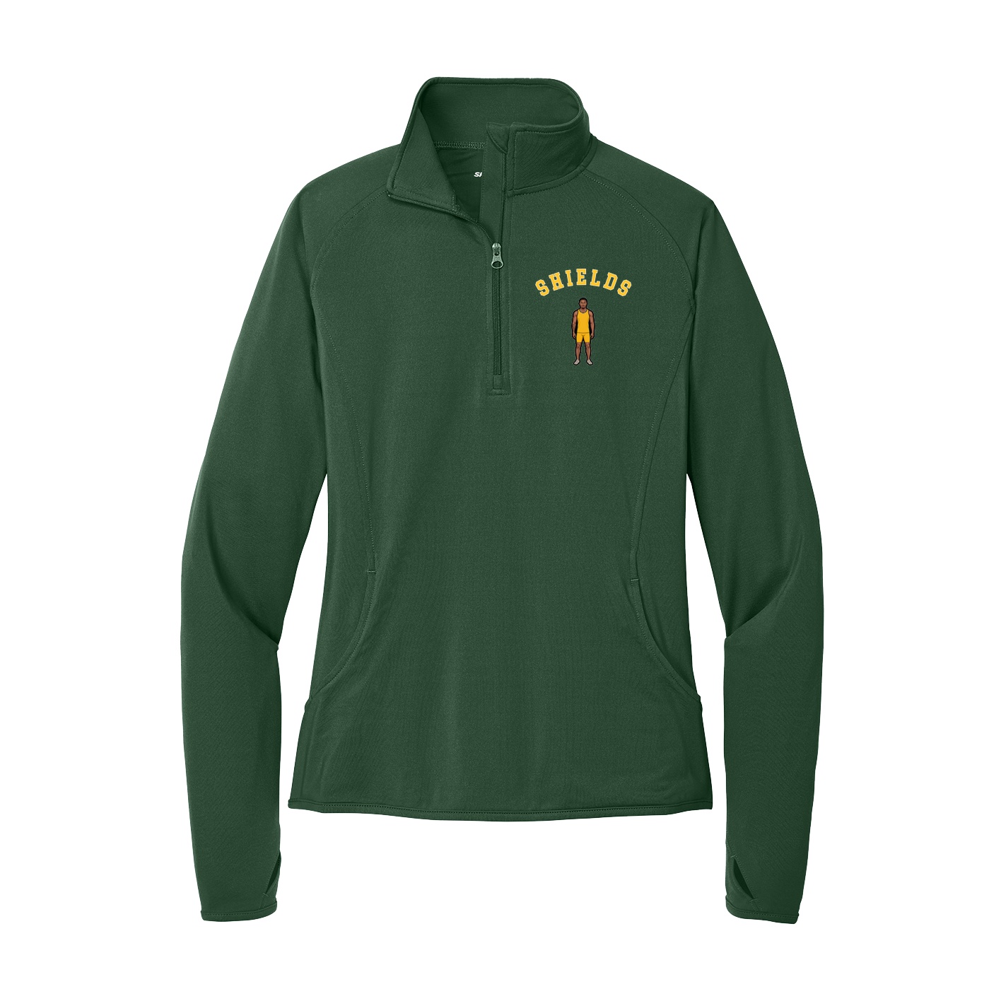 Women's Q-Zip Pullover — Shirsey Arch in Green