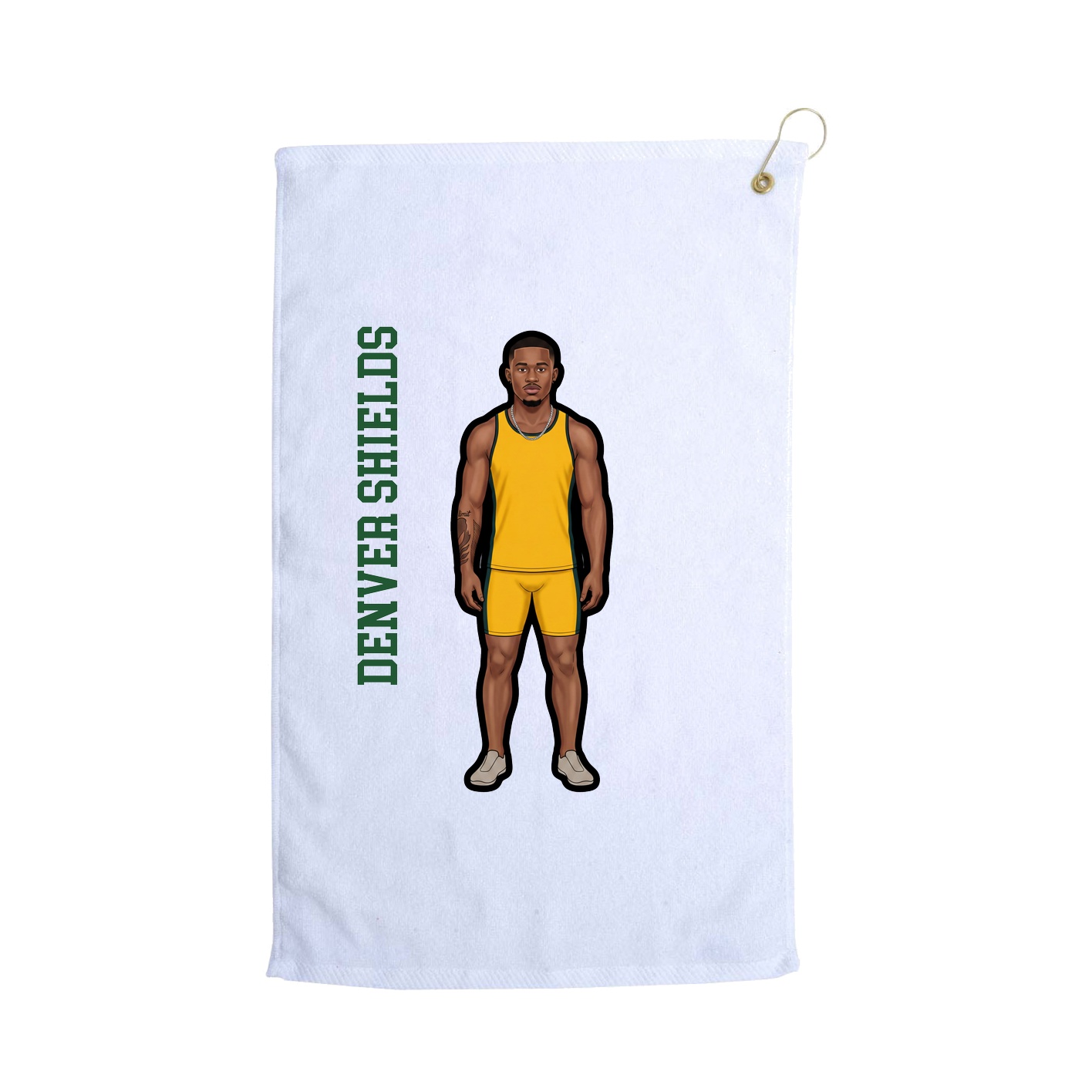 Golf Towel — Name Vertical in White