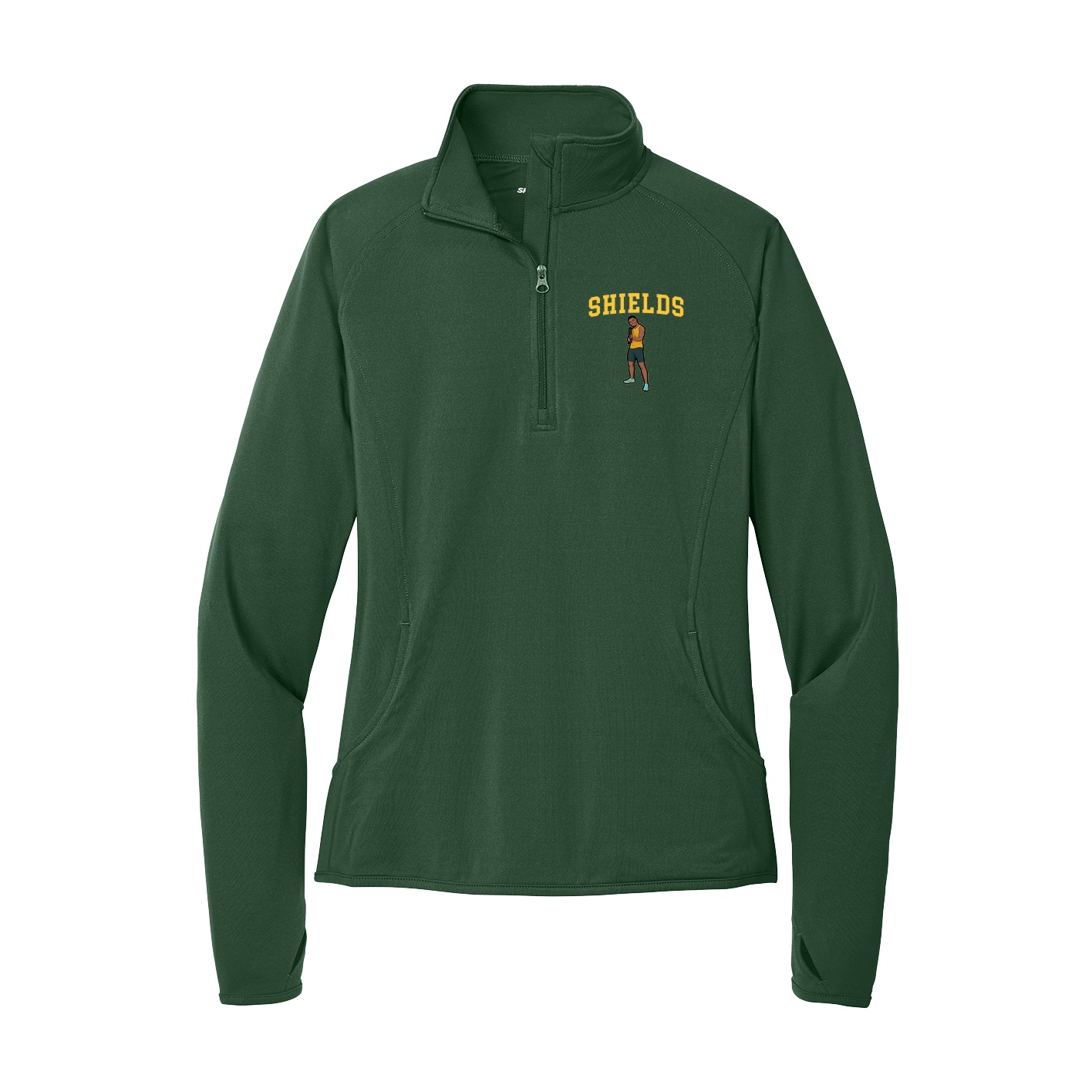 Women's Q-Zip Pullover — Shirsey in Green