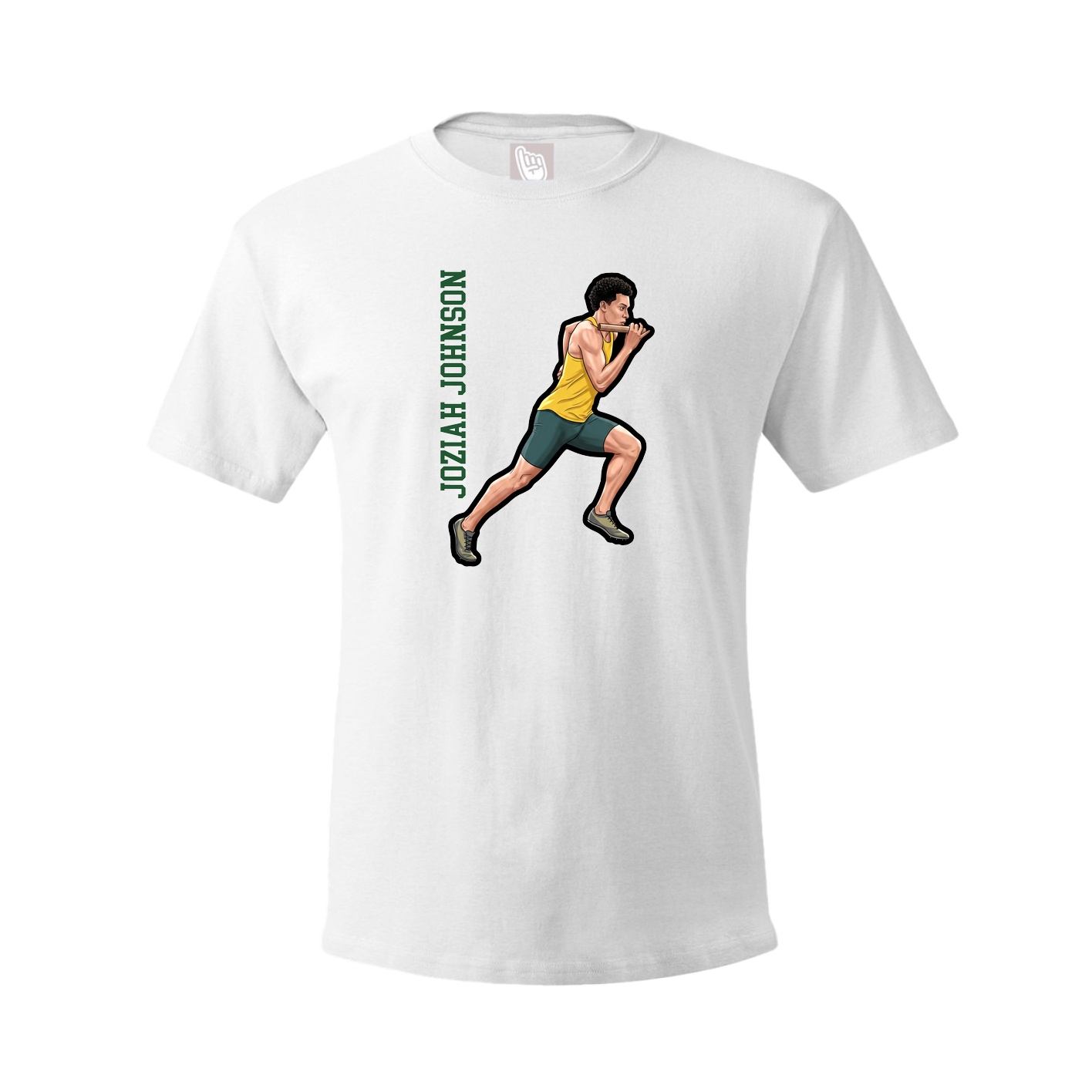 Tee — Name Vertical in White