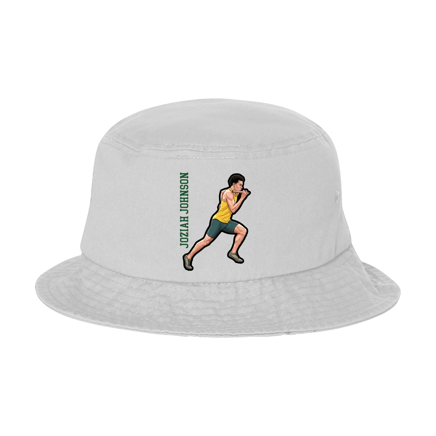 Bucket Cap — Name Vertical in White