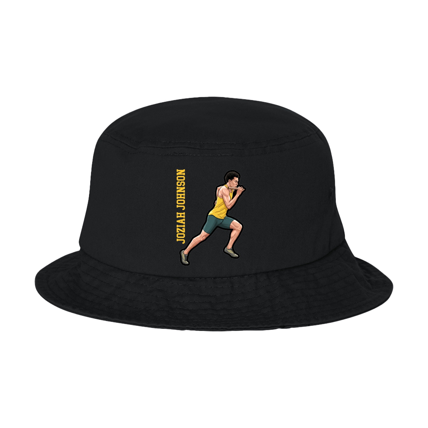 Bucket Cap — Name Vertical in Black