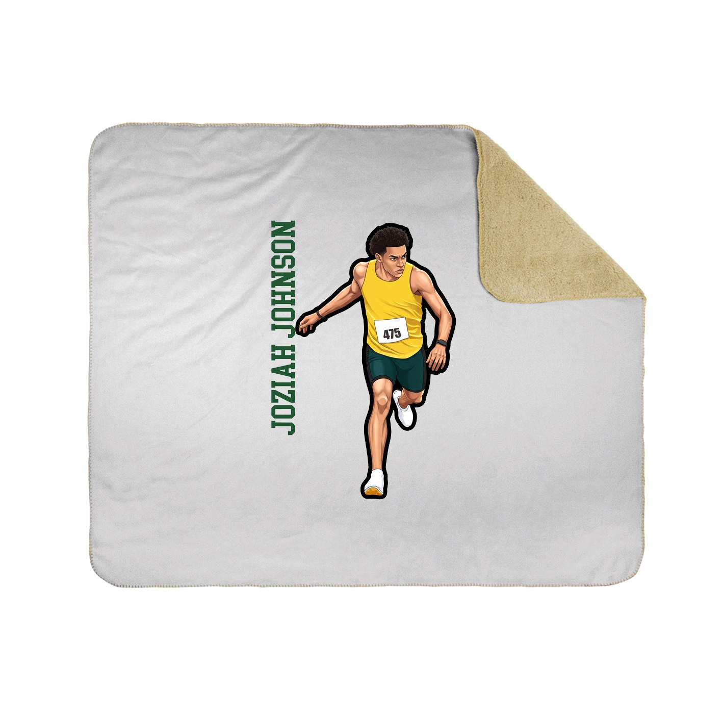 Throw Blanket — Name Vertical in White