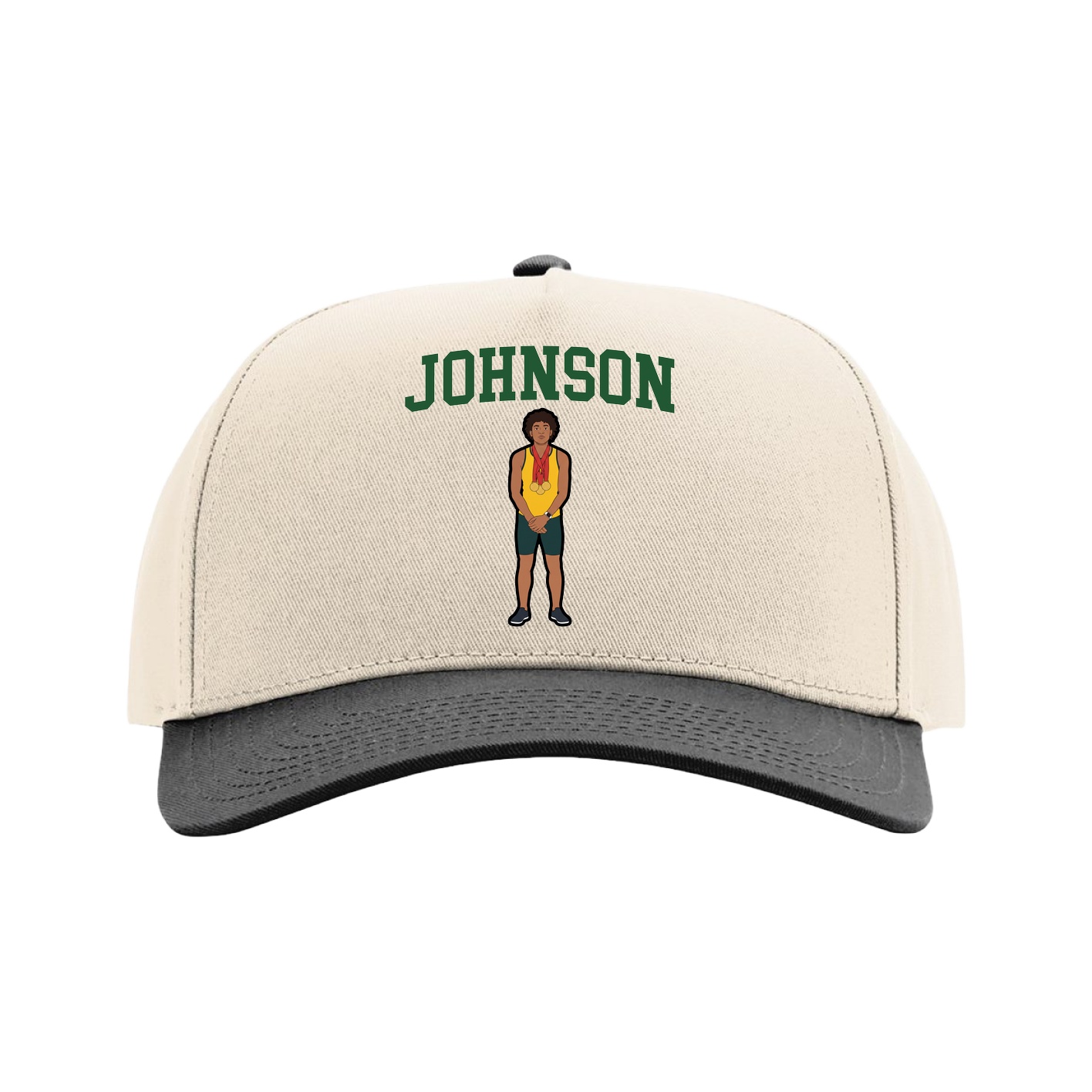 Full Fabric Five-Panel Champ Cap — Shirsey in Cream/Black