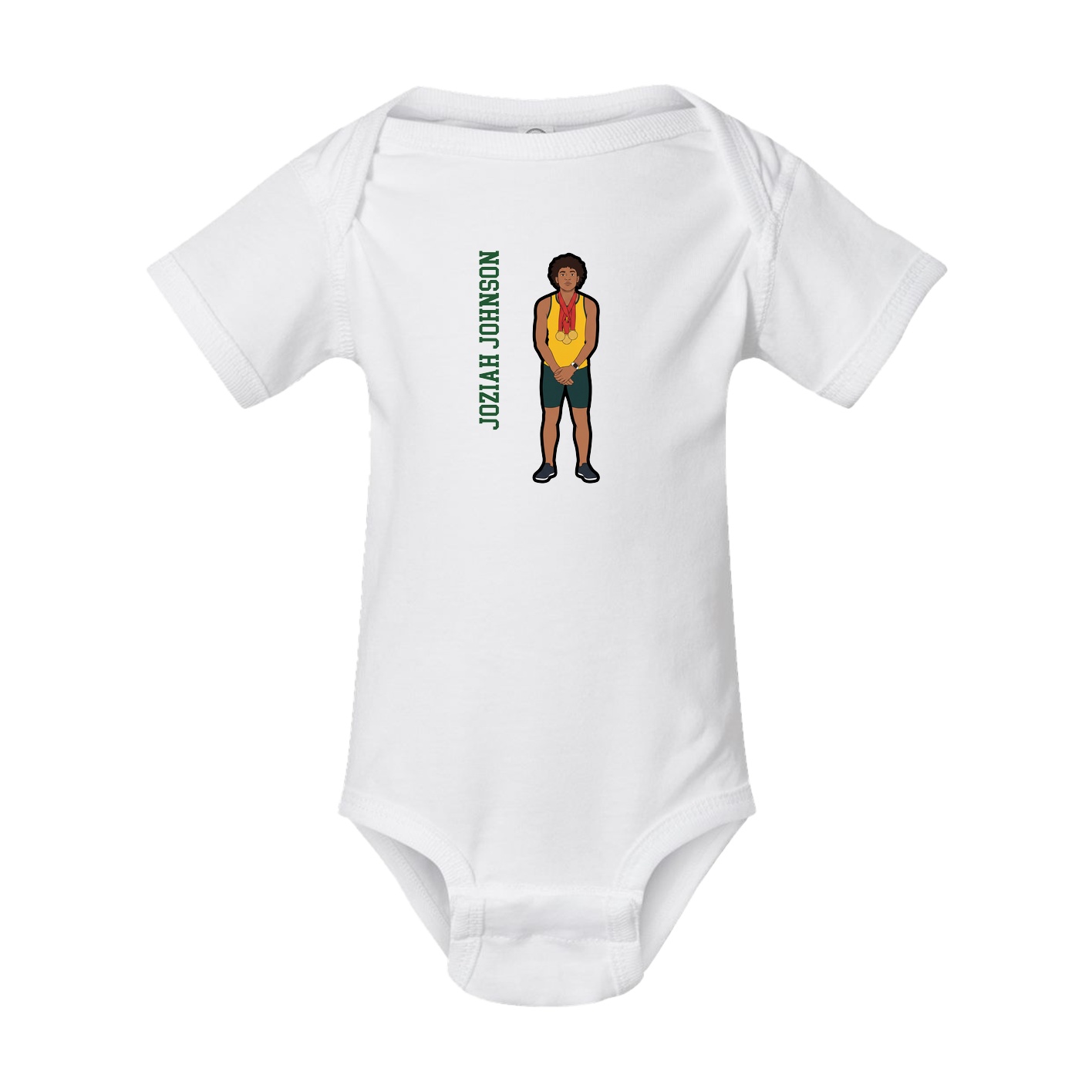 Baby Onesie — Name Vertical in White