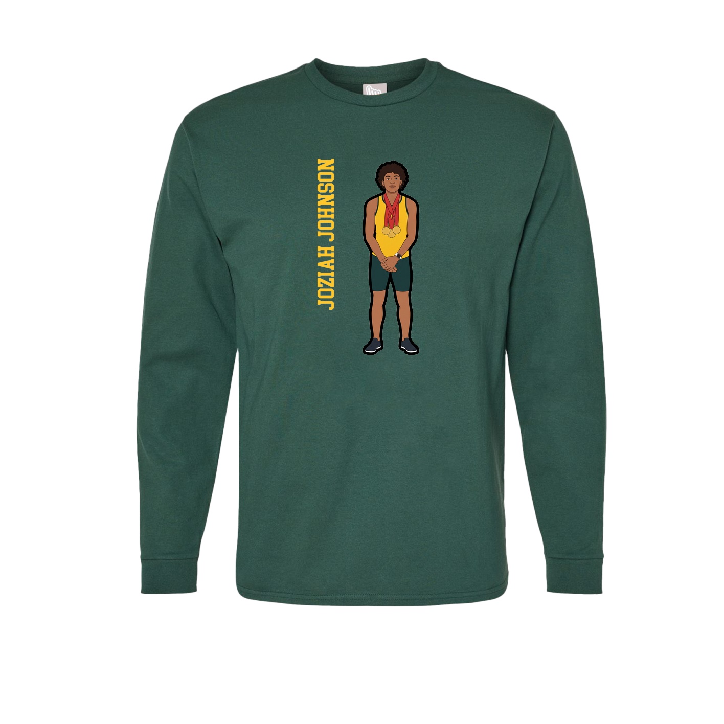 Long Sleeve Tee — Name Vertical in Green