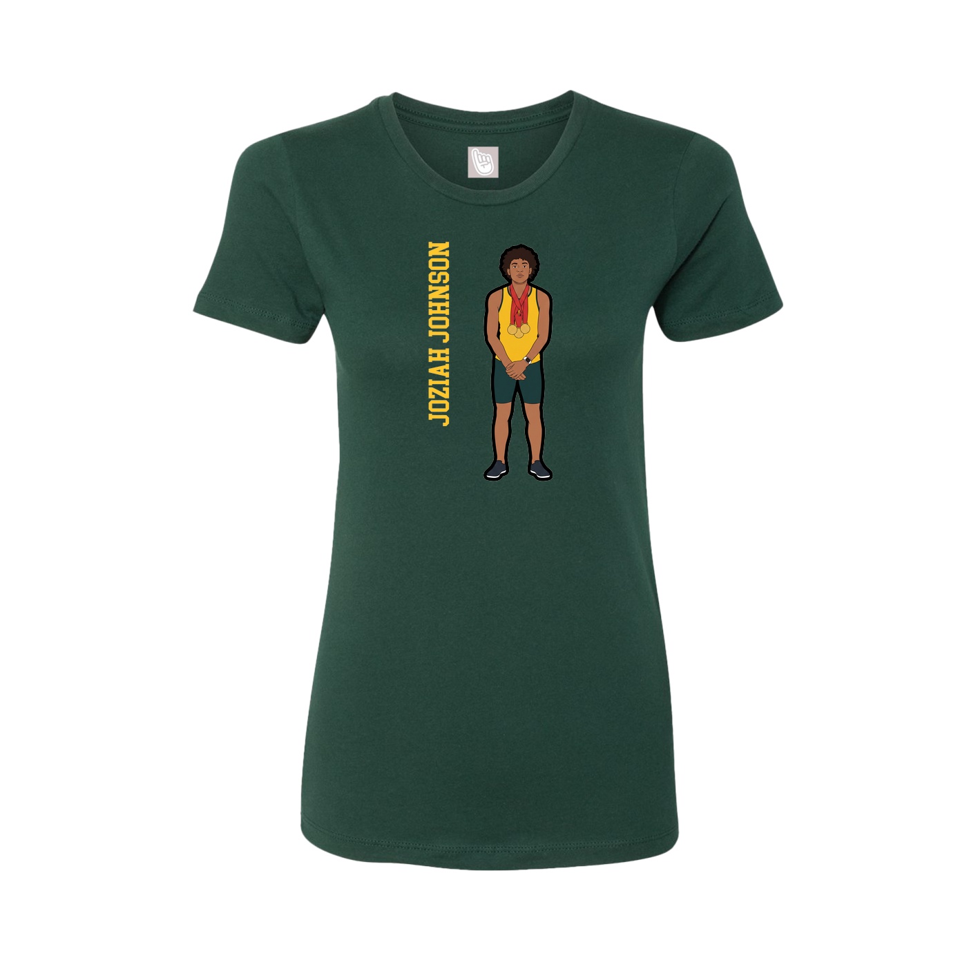 Womens Tee — Name Vertical in Green