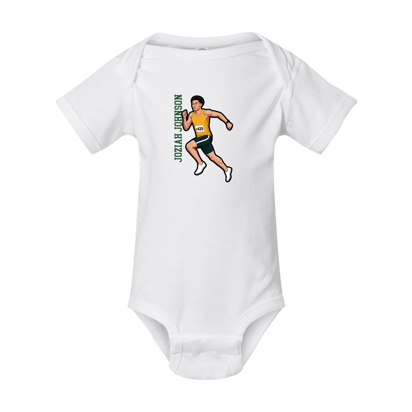 Baby Onesie — Name Vertical in White