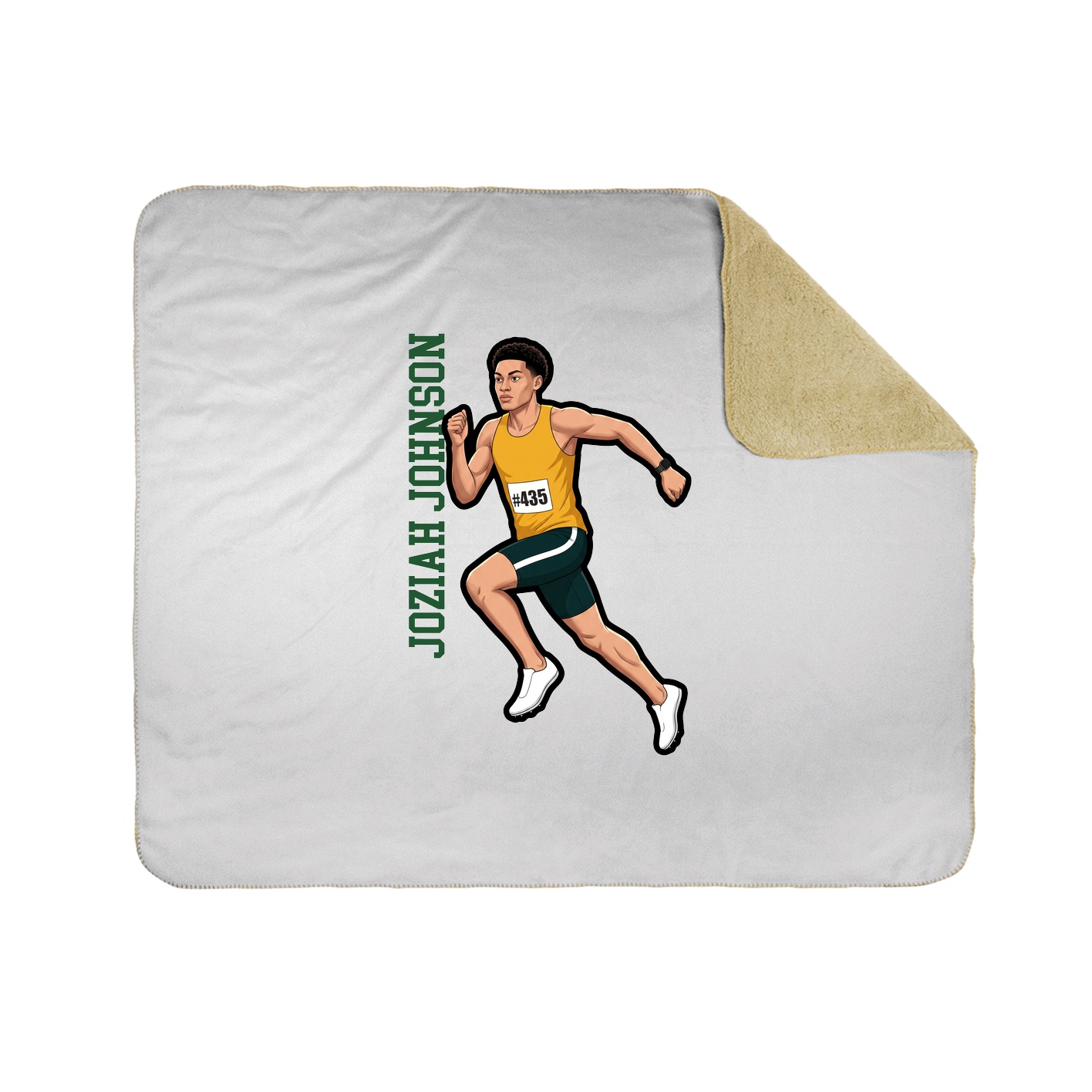 Throw Blanket — Name Vertical in White