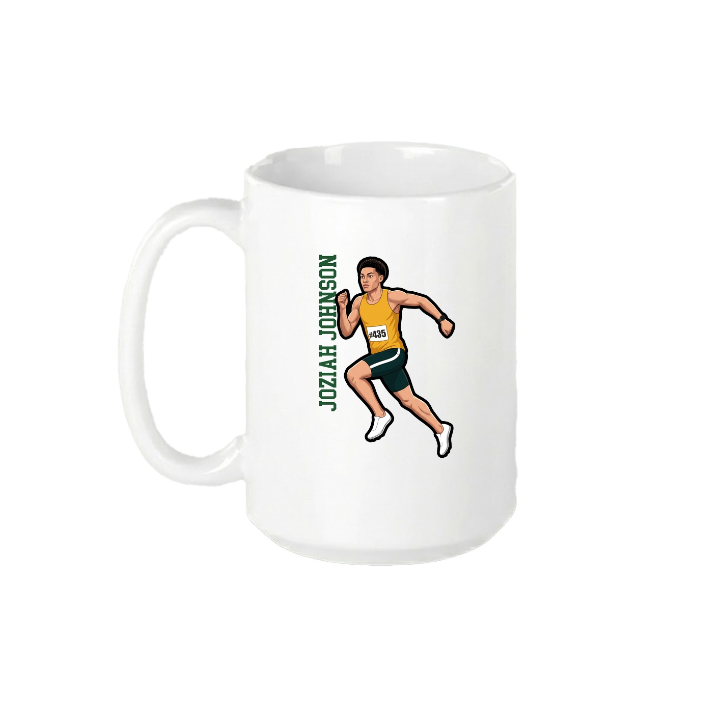 15oz Coffee Mug — Name Vertical in White