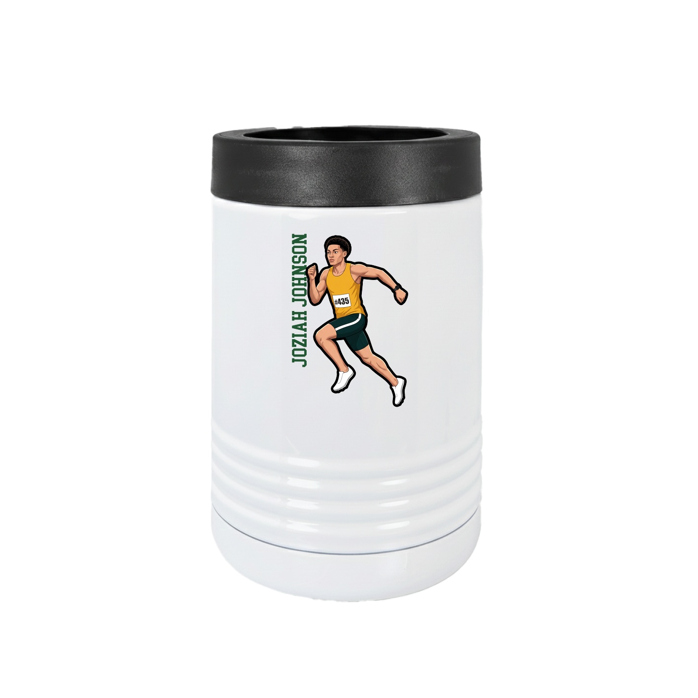 Beverage Holder — Name Vertical in White