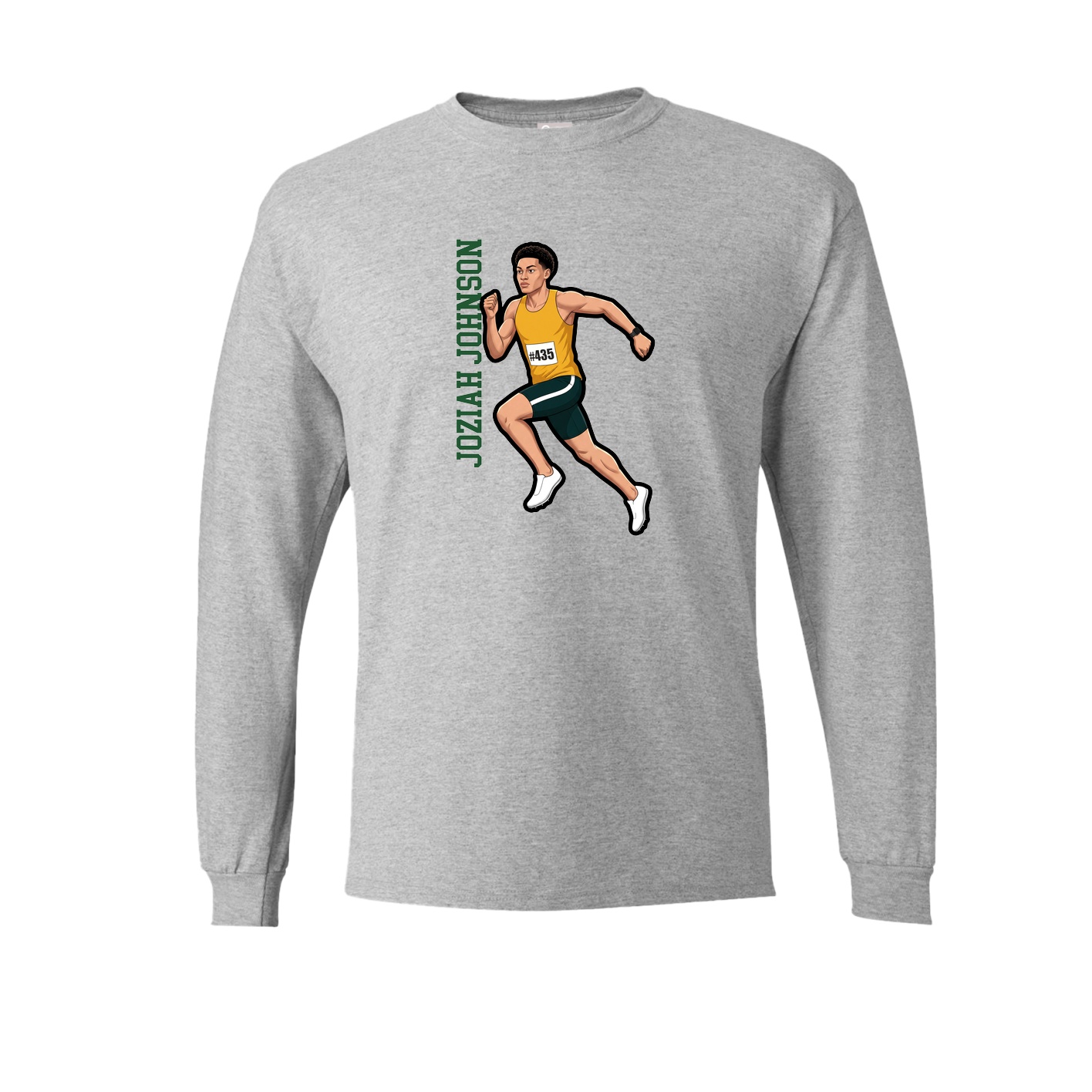 Long Sleeve Tee — Name Vertical in Grey