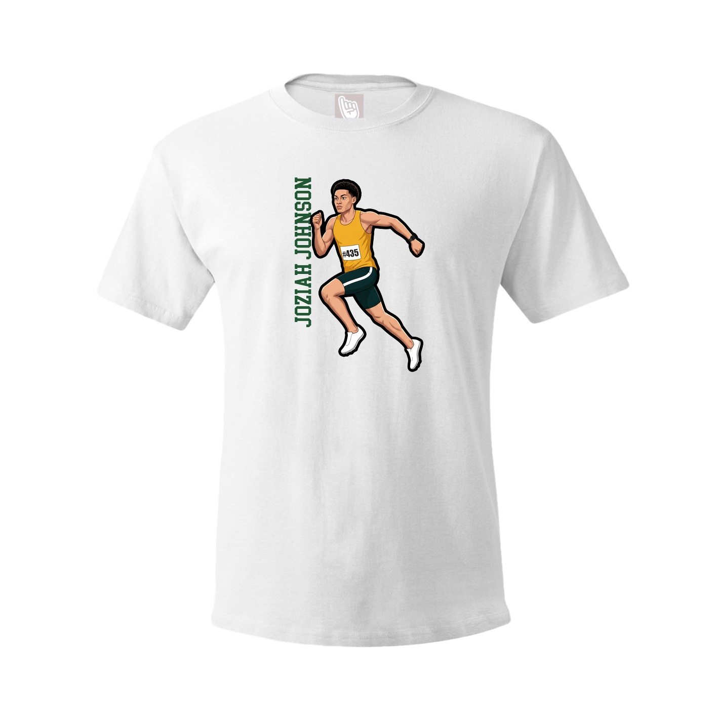 Youth Tee — Name Vertical in White
